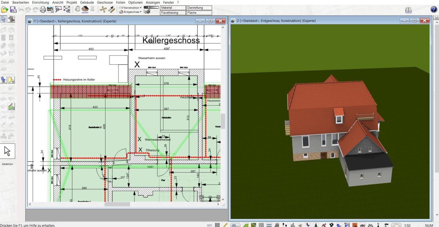 Bauplan selber erstellen/zeichnen mit dem HausDesigner3D
