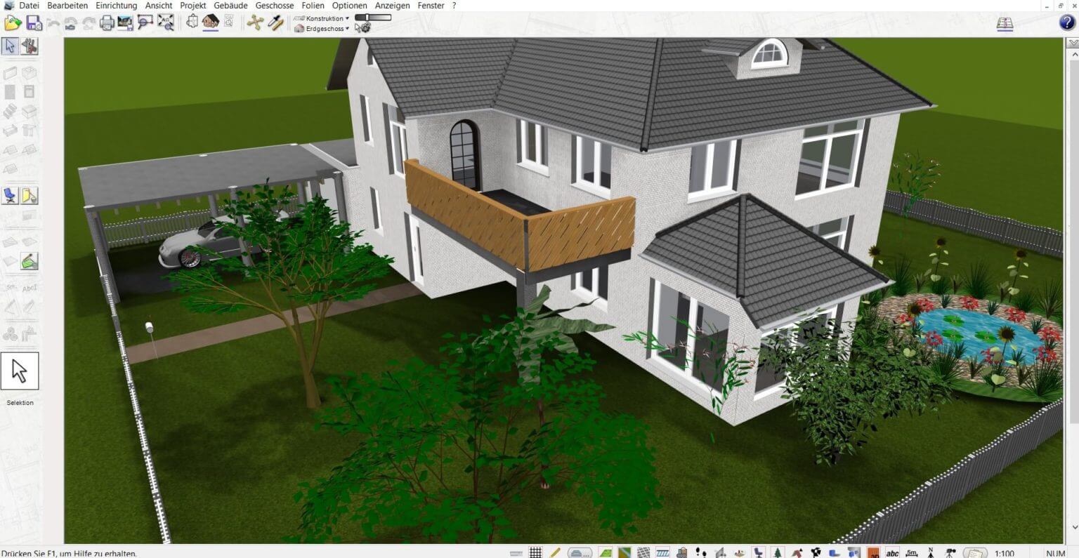 Terrasse selber planen mit 3D CAD Terrassenplaner Software/Programm