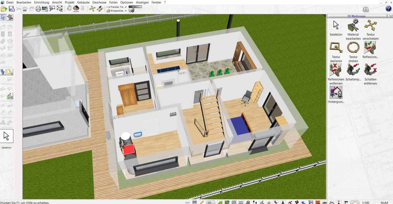 Terrasse selber planen mit 3D CAD Terrassenplaner Software/Programm