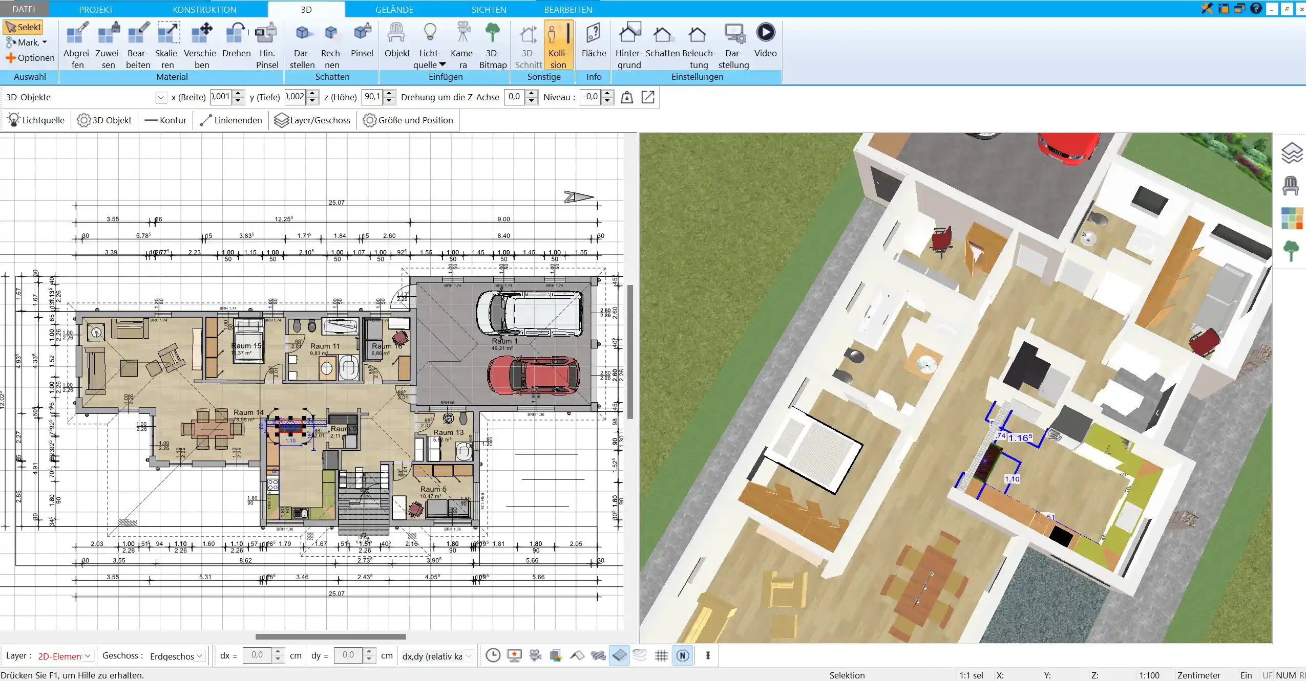 Statische Planung von tragenden Wänden mit dem HausDesigner3D