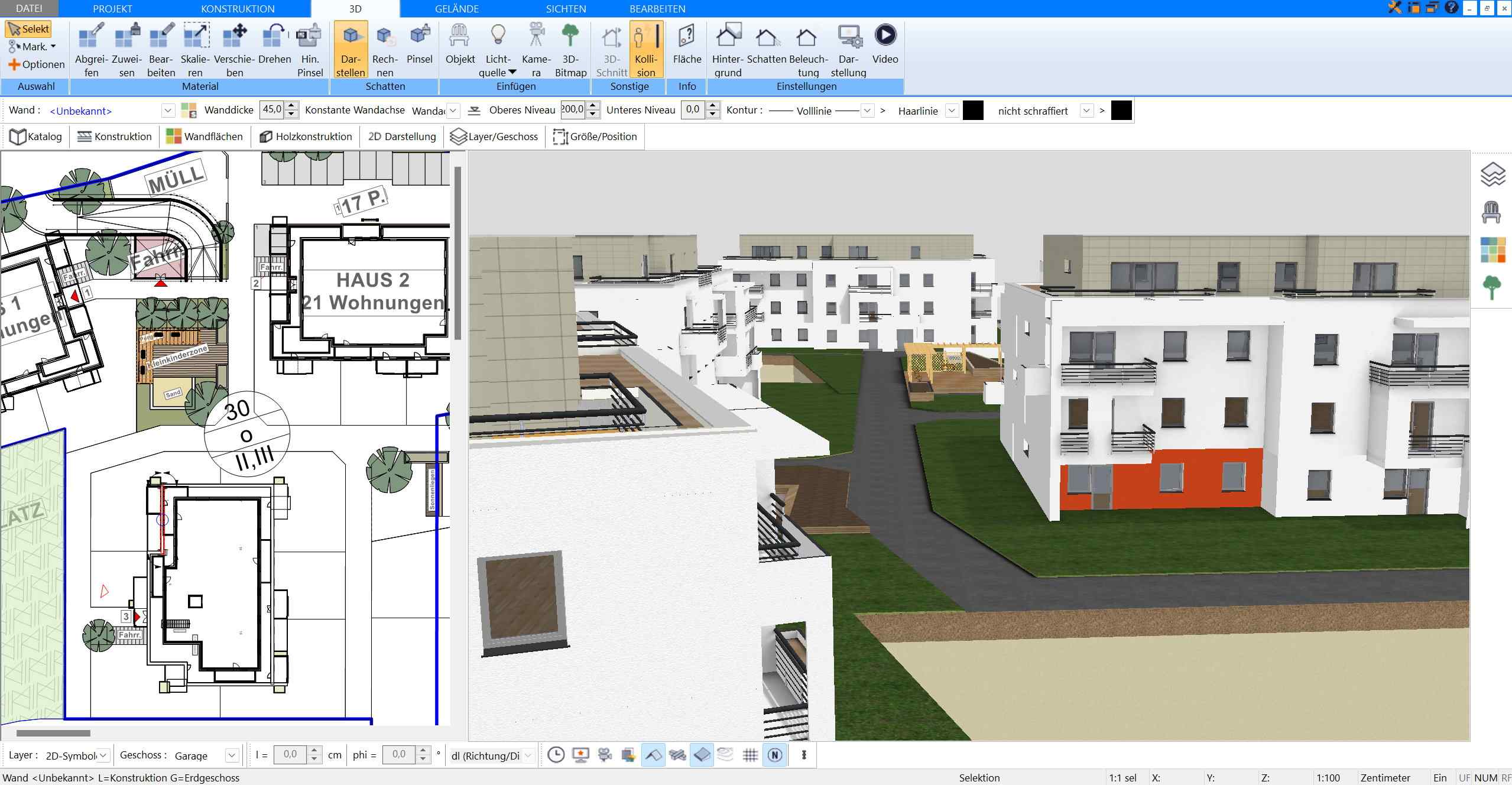 Grundrisse können mit dem HausDesigner3D komplett und professionell erstellt werden