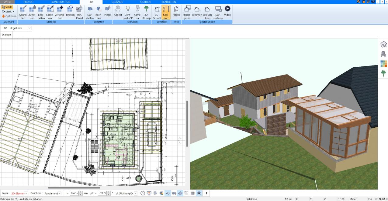 Treppen werden im HausDesigner3D automatisch in der Wohnfläche berechnet