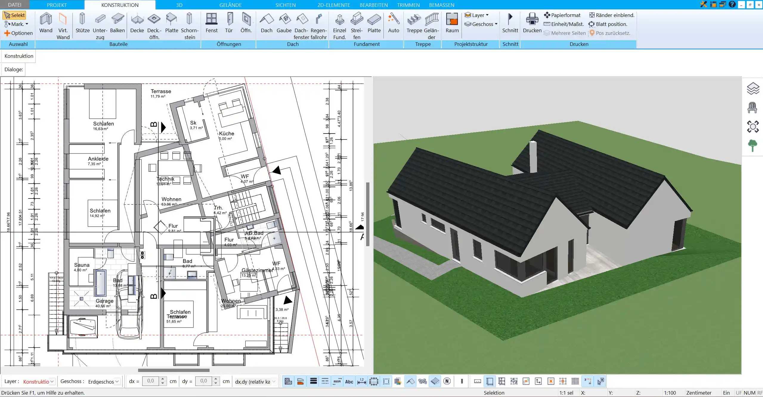 Dämmungen und Wandschichten können im HausDesigner3D virtuell geplant werden