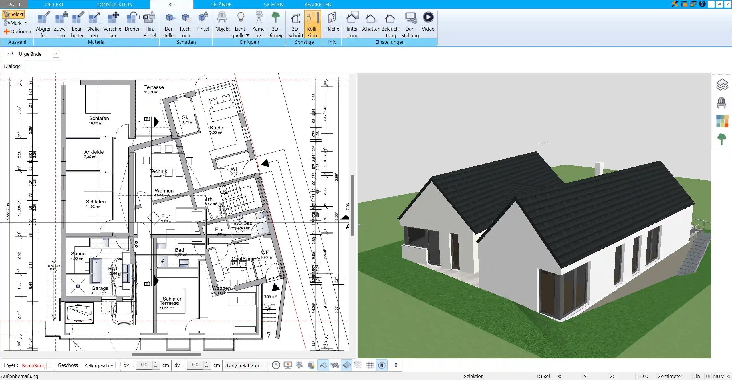 Hoch 5 im Grundriss, das von einem HausDesigner3D erstellt wurde