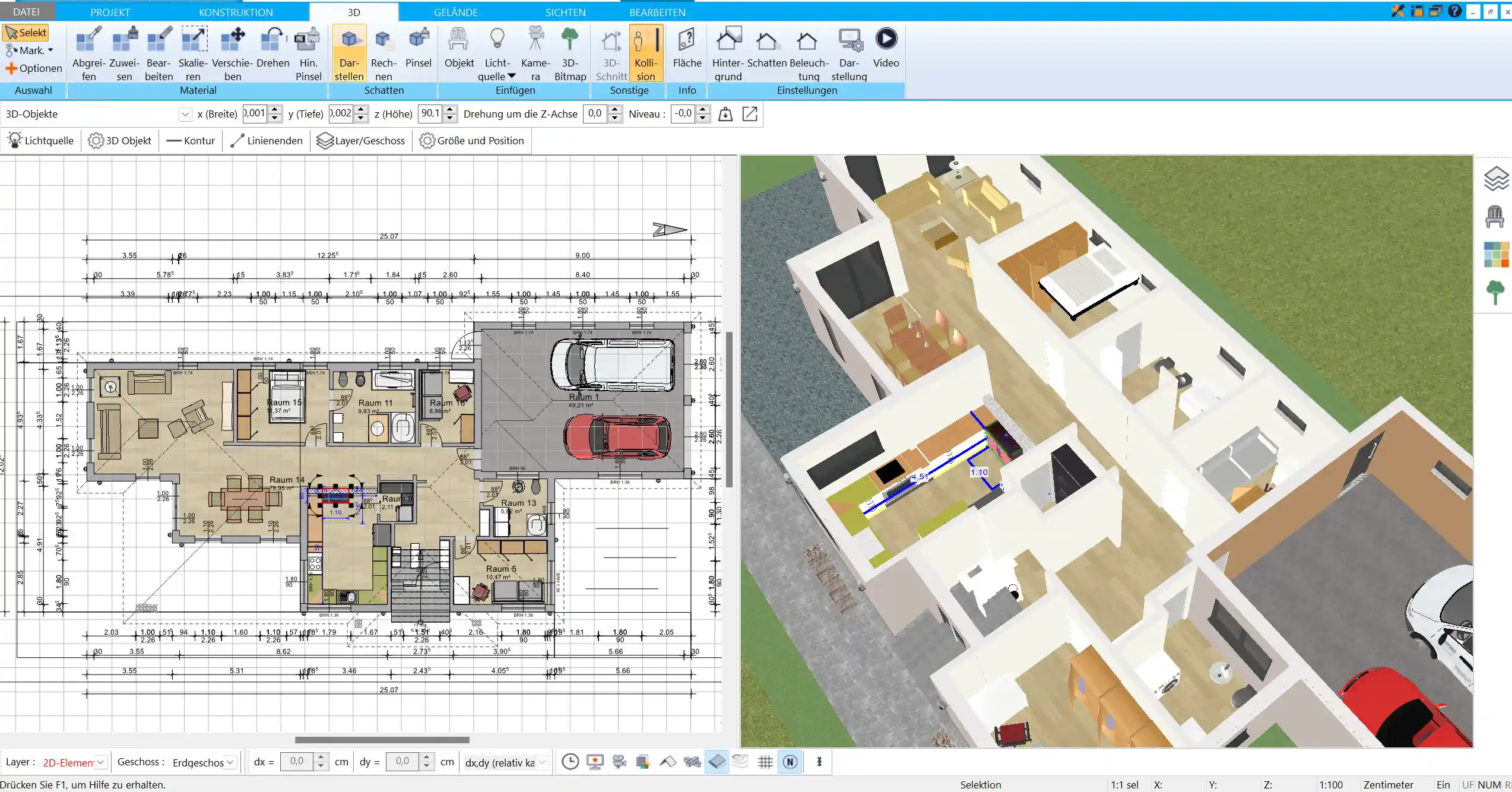 Professionelle Grundrissplanung in 2D und 3D mit dem HausDesigner3D