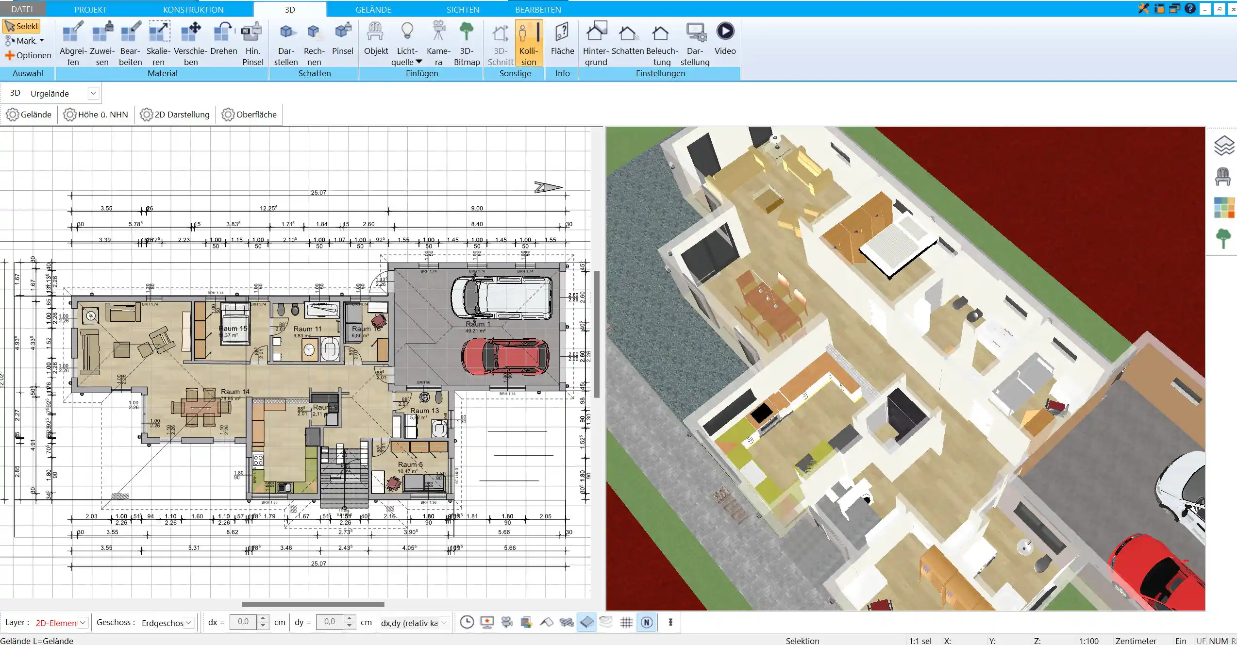 Terrassenfläche präzise planen und visualisieren mit dem HausDesigner3D