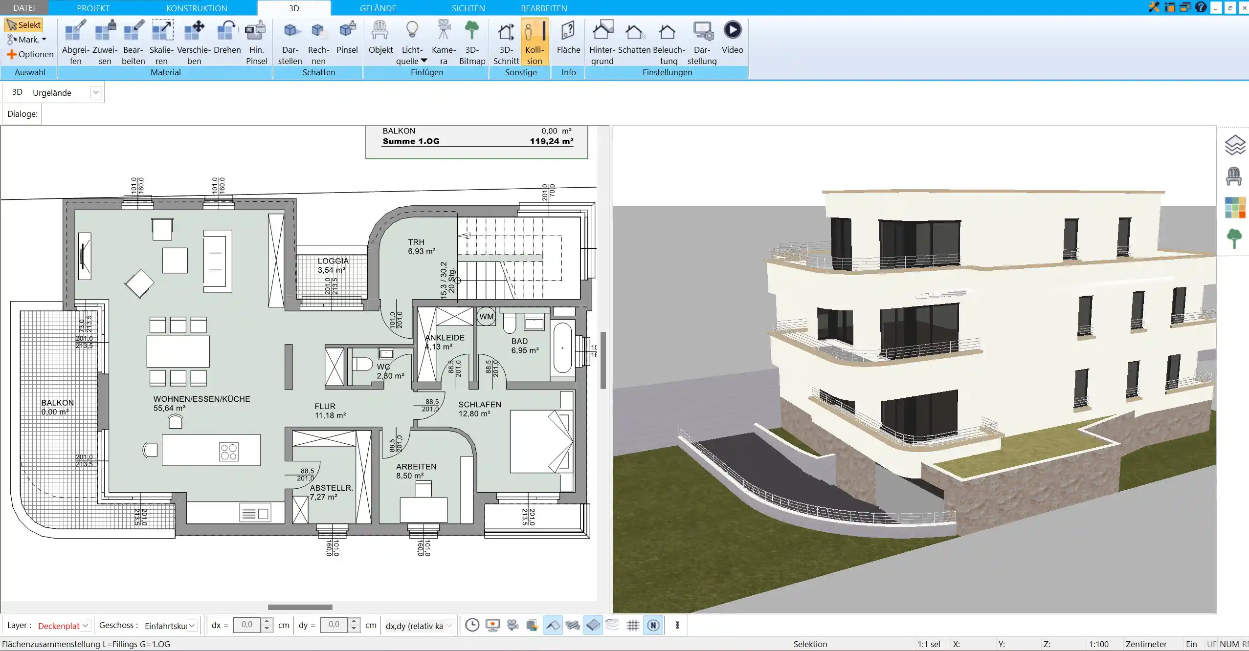 Türnischen können im HausDesigner3D virtuell nach deutschen Standards geplant werden