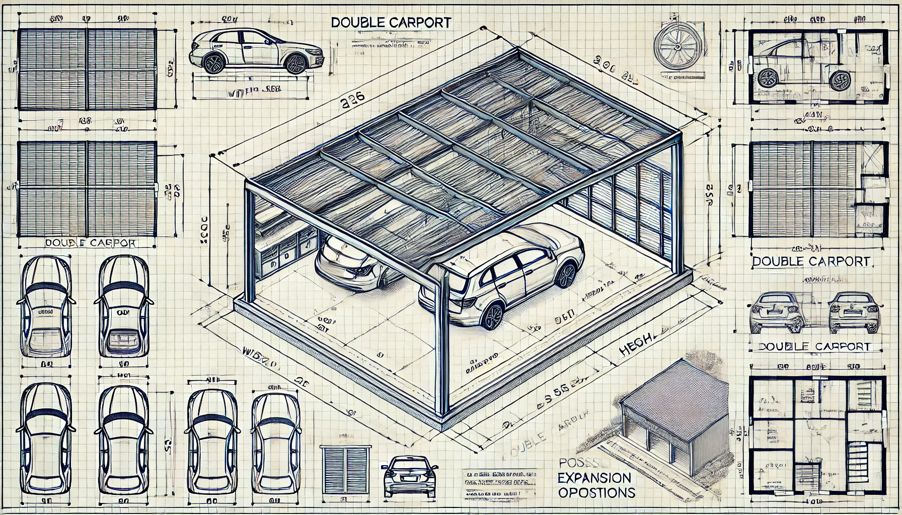 Wie groß sollte ein Doppelcarport sein