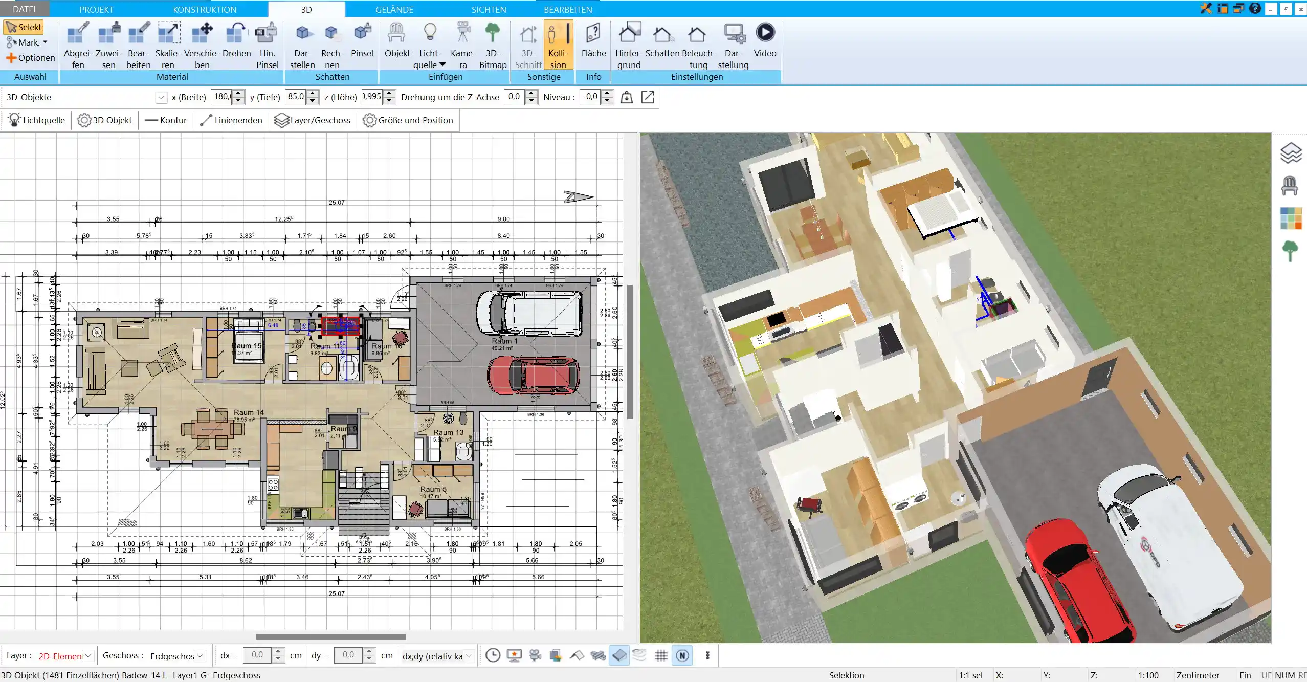 Café-Grundriss in 3D Kundenfluss und Raumaufteilung visualisieren mit HausDesigner3D