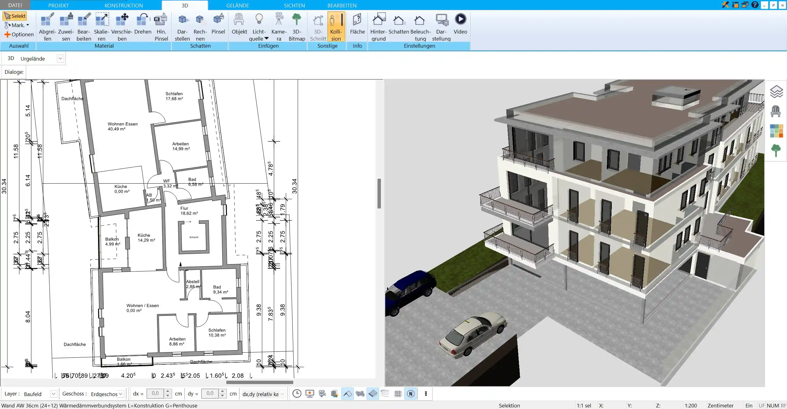 Exakte Fassadengestaltung und Putzdicke visualisieren mit HausDesigner3D