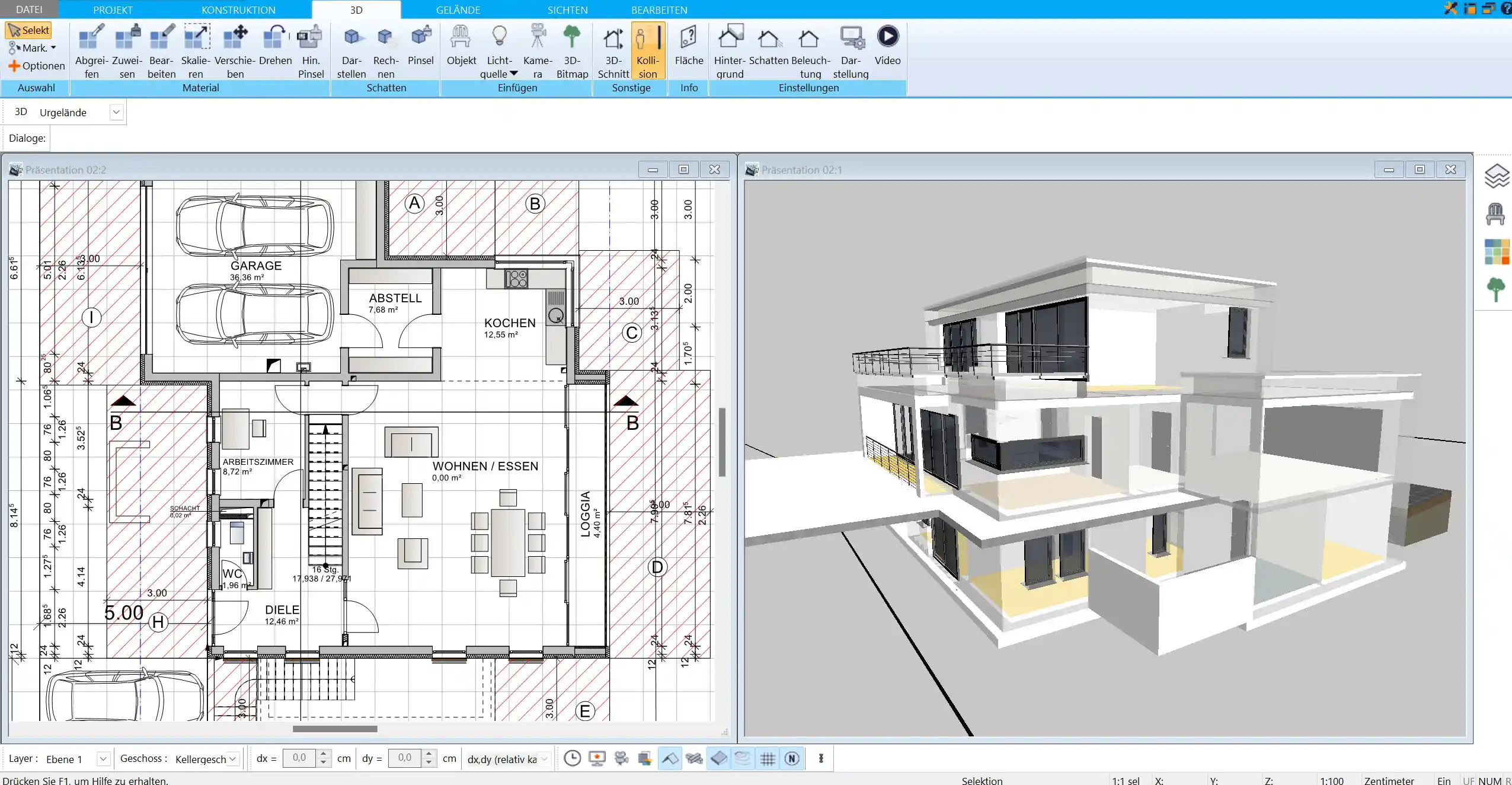 Fassadengestaltung und Giebelseitenplanung in 3D mit HausDesigner3D.