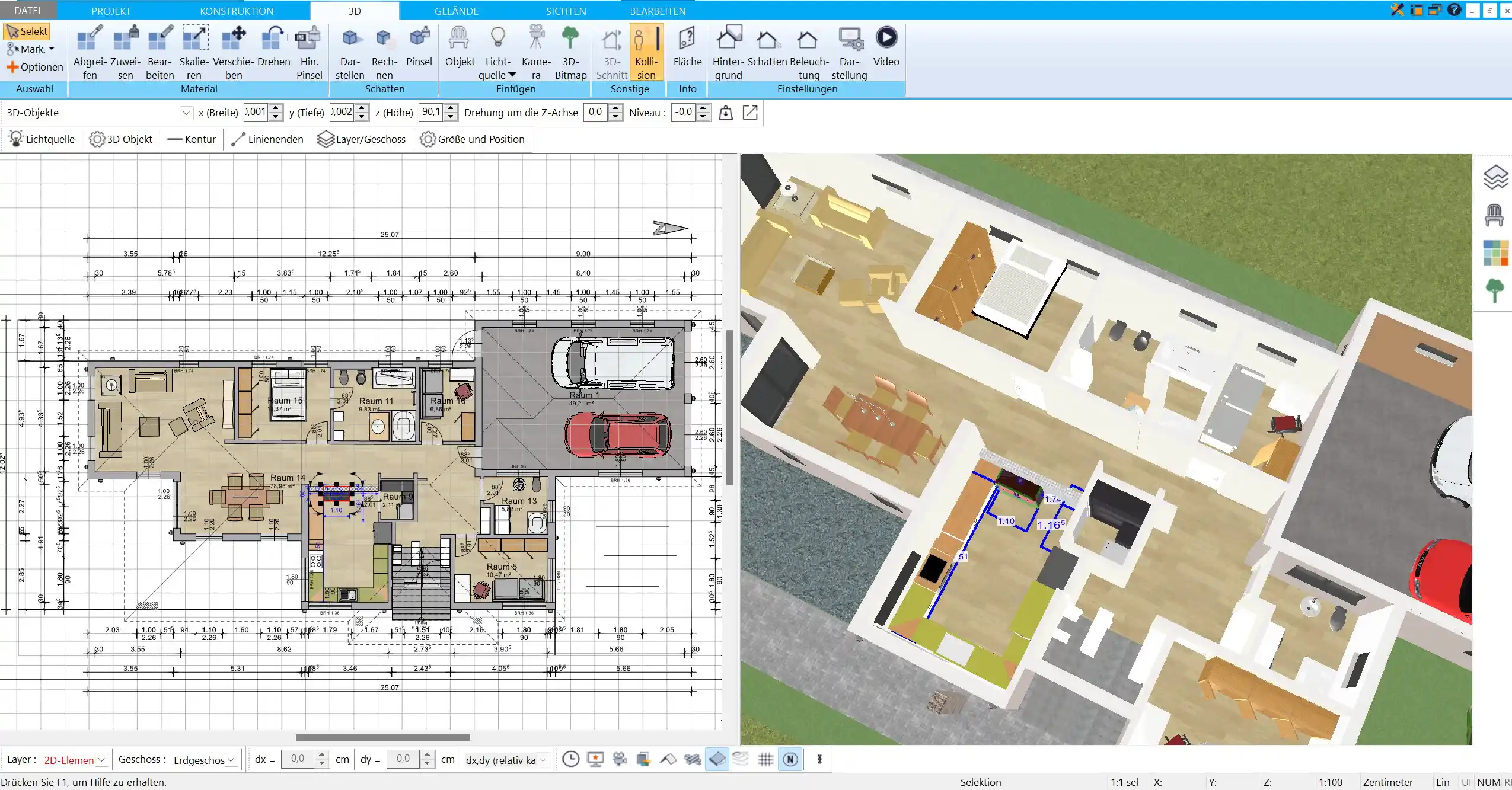 Fitnessstudio-Grundriss Effiziente Platznutzung mit dem HausDesigner3D