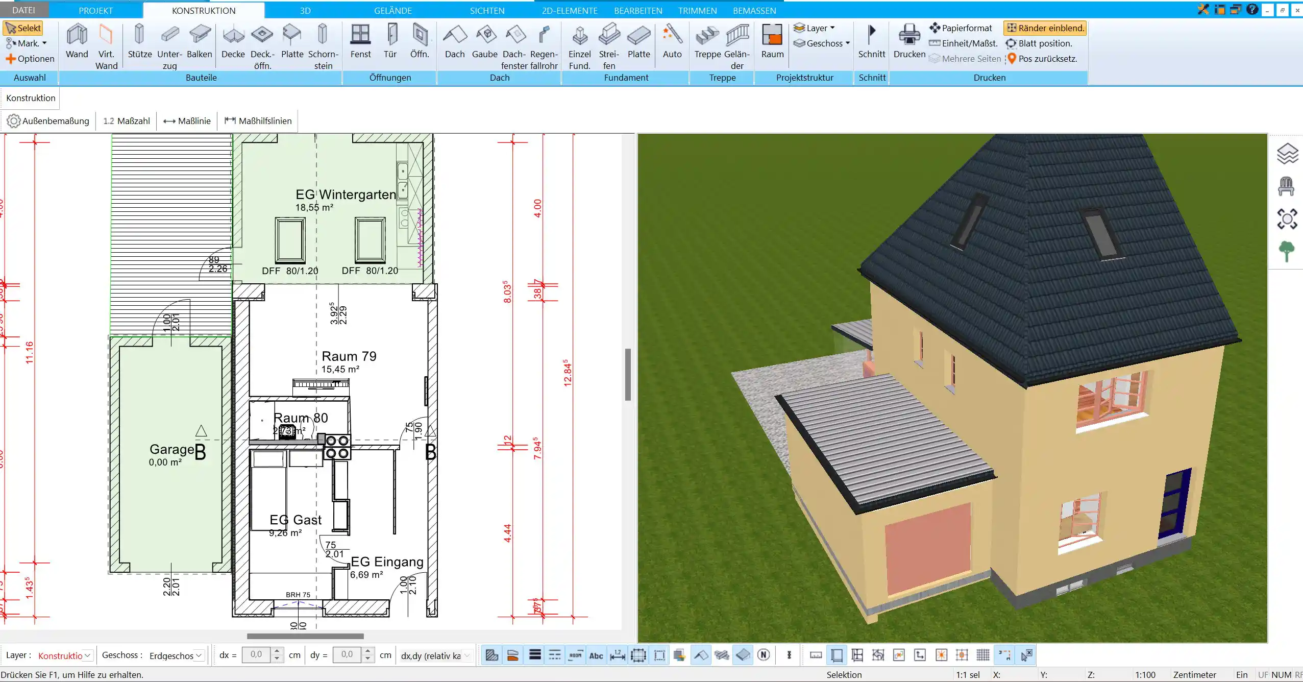 Optimale Dachneigung und Überstand für maximalen Schutz mit HausDesigner3D