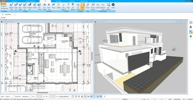 Planung der optimalen Putzdicke in der 3D-Ansicht mit dem HausDesigner3D