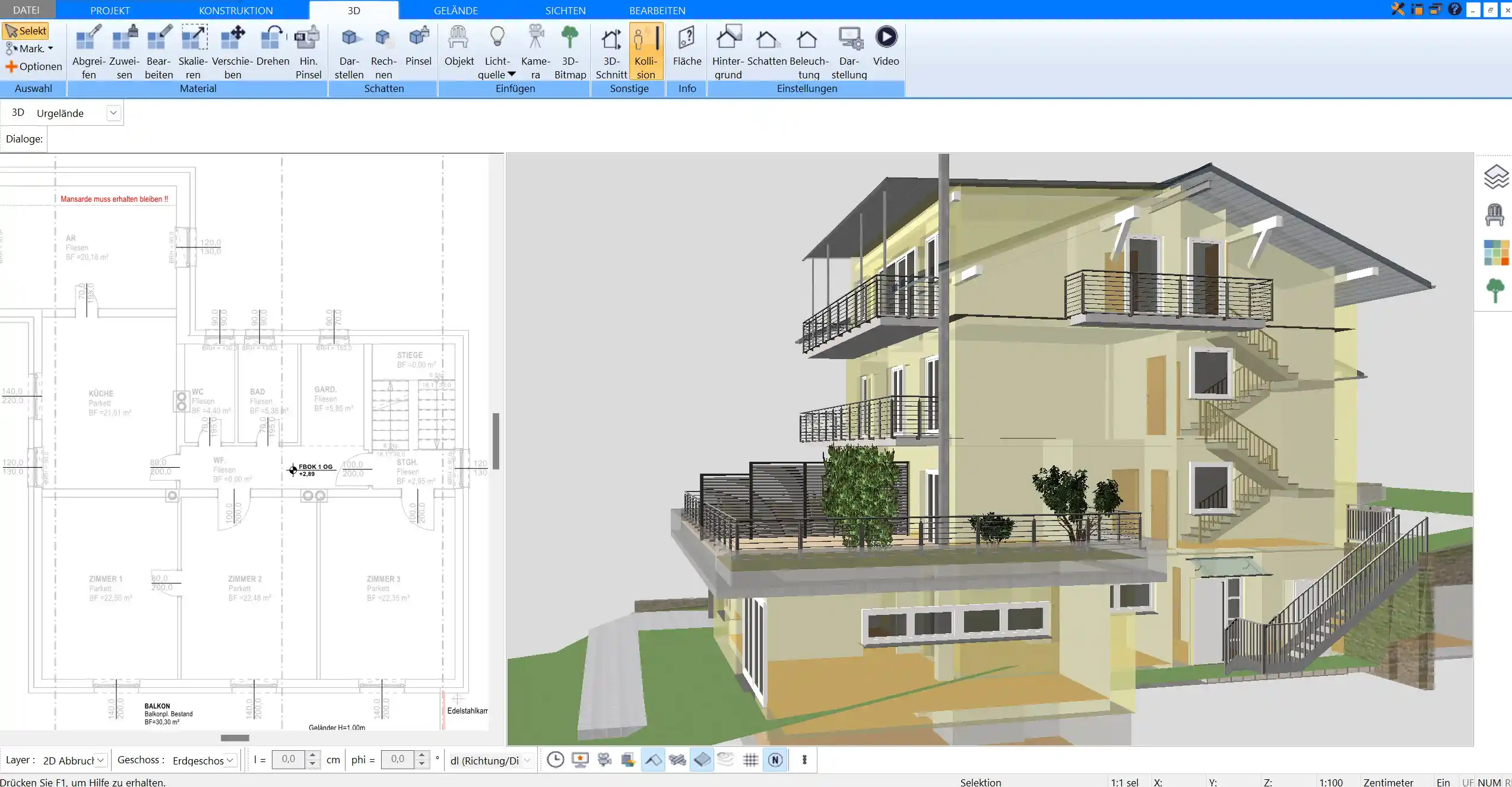 Professionelle Giebeldesigns und Grundrissplanung mit dem HausDesigner3D.