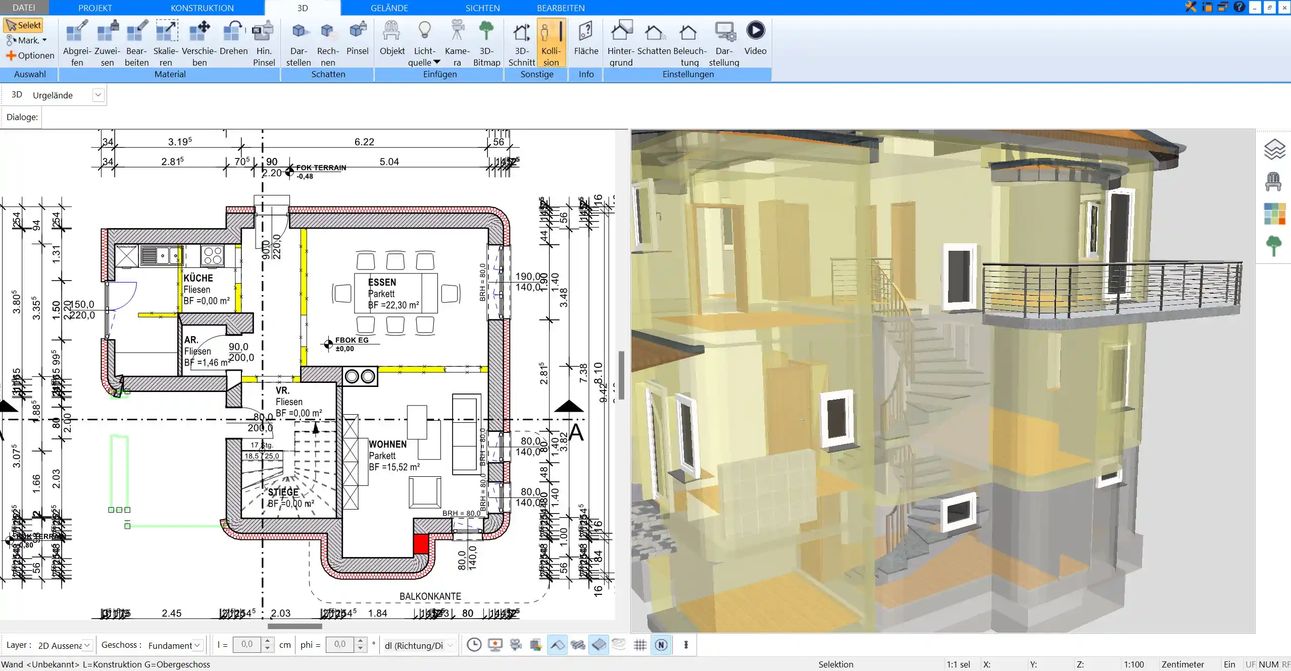 Exakte Flächenberechnungen für Grundrisse mit dem HausDesigner3D