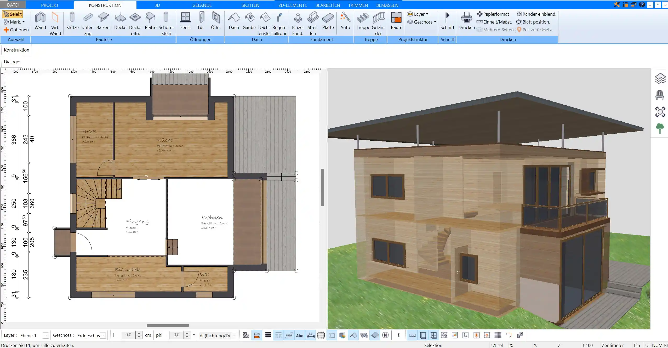 Bemaßten Grundriss selber zeichnen mit dem HausDesigner3D