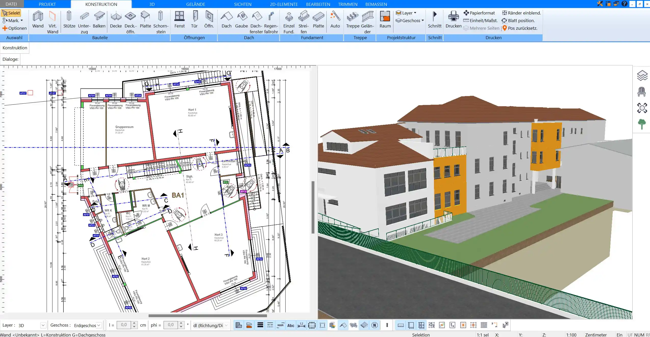 Kompletter Grundriss mit Baubeschreibung und Lageplan – effizient umgesetzt mit der HausDesigner3D Software