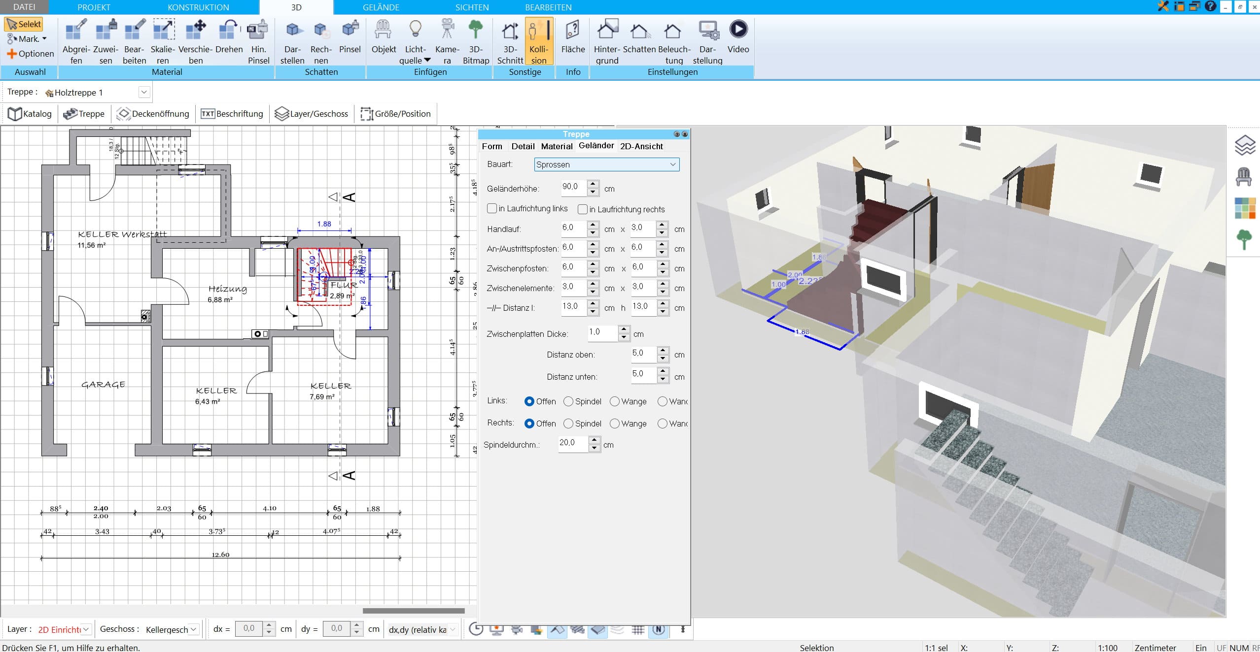 Treppenberechnung - Steigung und Auftritt im HausDesigner3D