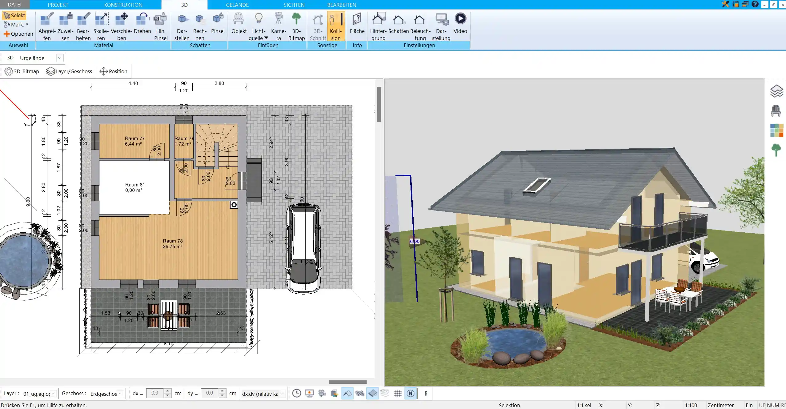 Designen Sie Innenräume und sehen Sie Ihre Pläne sofort in realistischer 3D-Ansicht