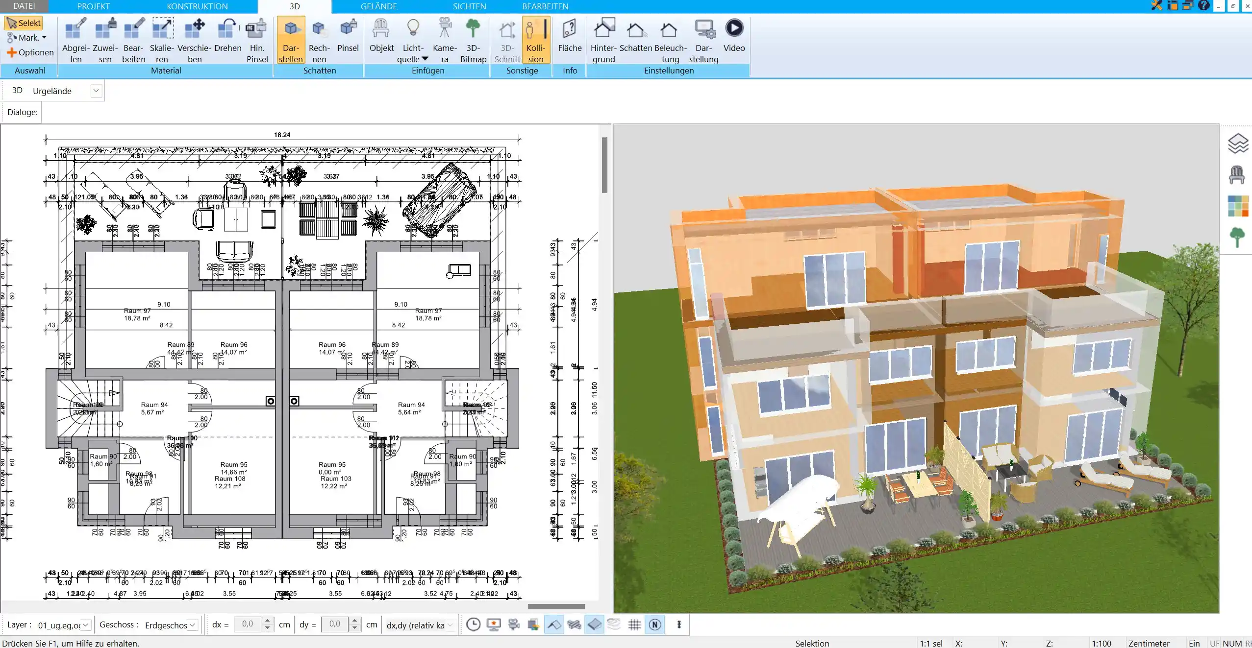 Die intuitive und übersichtliche Benutzeroberfläche von HausDesigner3D erleichtert den Einstieg in die Hausplanung