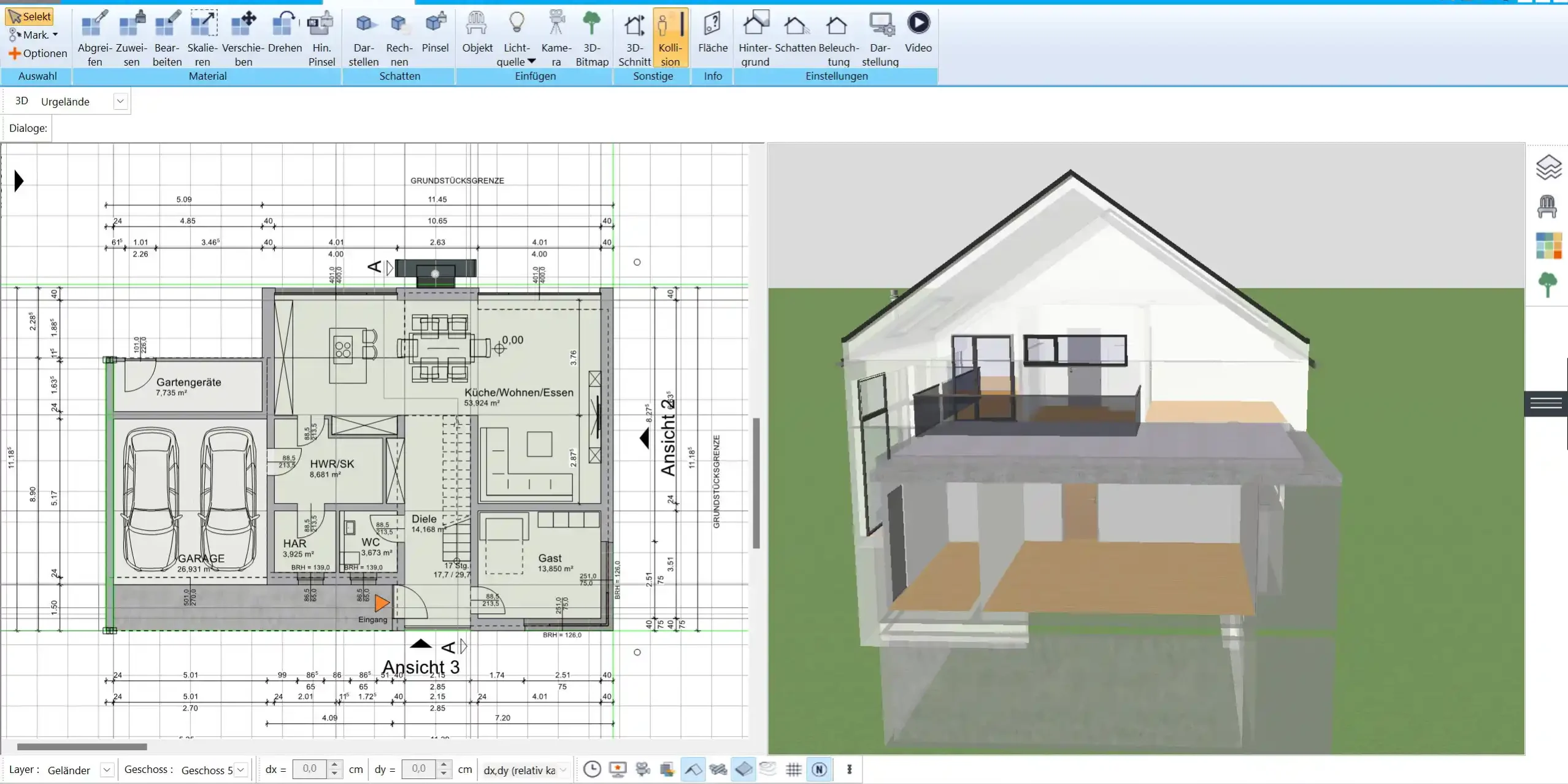 Ein erster Entwurf für den Grundriss eines Ökohauses, erstellt im HausDesigner3D. Die nachhaltige Raumaufteilung optimiert die Nutzung von Licht und Wärme Ein erster Entwurf für den Grundriss eines Ökohauses, erstellt im HausDesigner3D. Die nachhaltige Raumaufteilung optimiert die Nutzung von Licht und Wärme