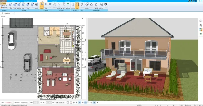 Eine detaillierte 3D-Visualisierung des Dachaufbaus, erstellt mit der HausDesigner3D-Software, die eine präzise Planung ermöglicht Eine detaillierte 3D-Visualisierung des Dachaufbaus, erstellt mit der HausDesigner3D-Software, die eine präzise Planung ermöglicht