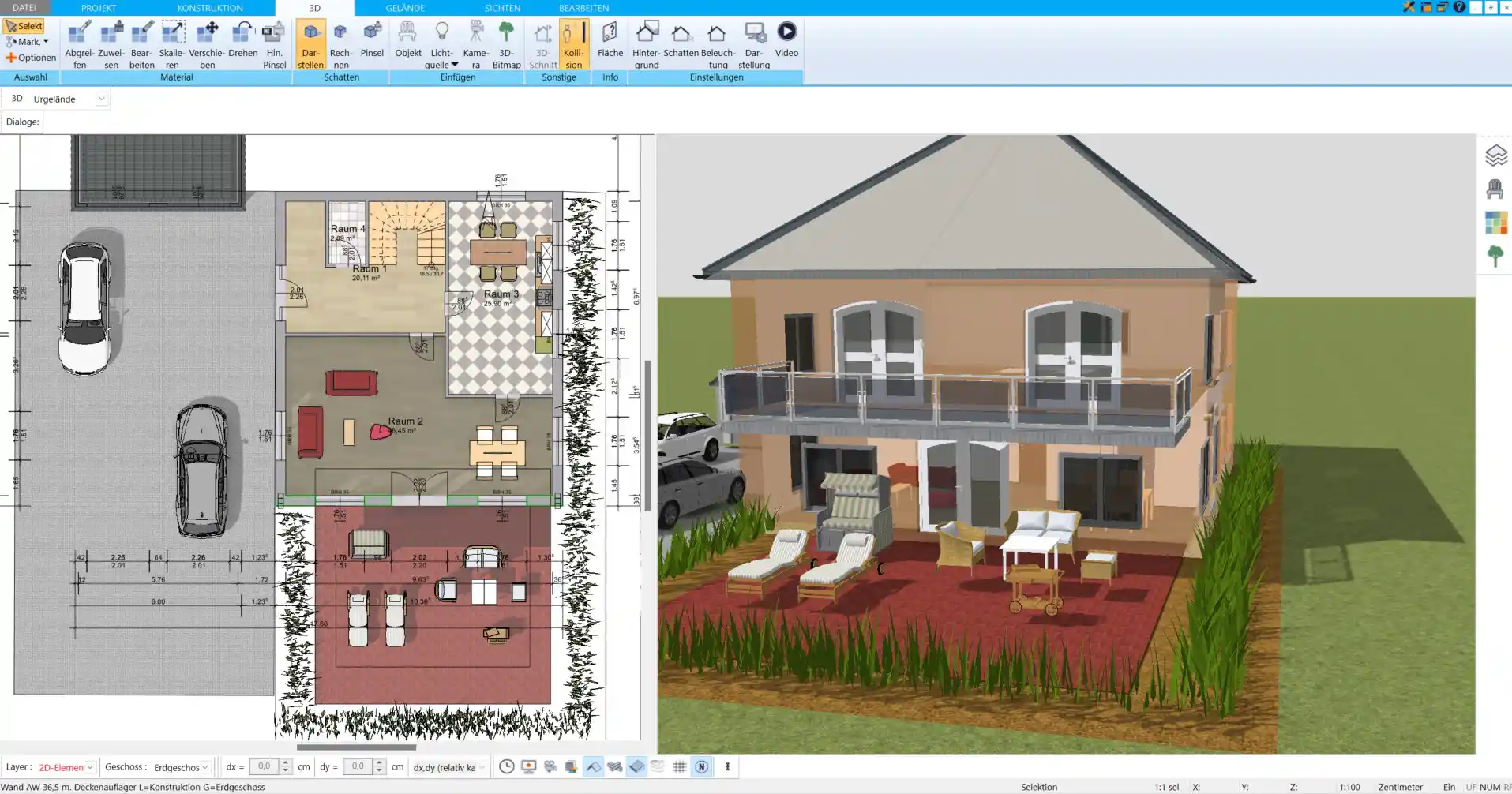 Einfaches Erstellen und Bearbeiten von detaillierten 2D-Grundrissen im HausDesigner3D