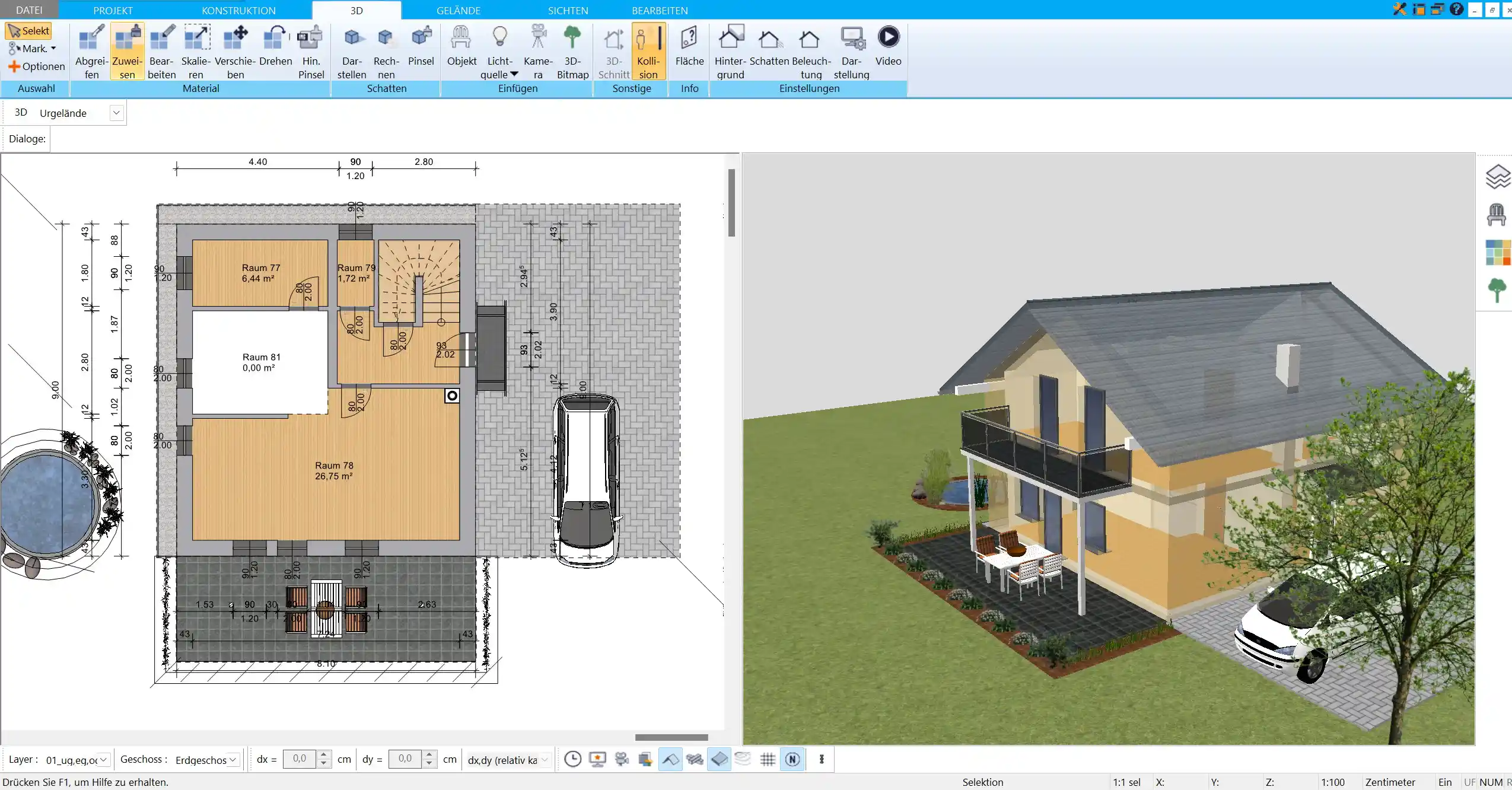 Einfaches Erstellen und Bearbeiten von detaillierten 2D-Grundrissen im HausDesigner3D