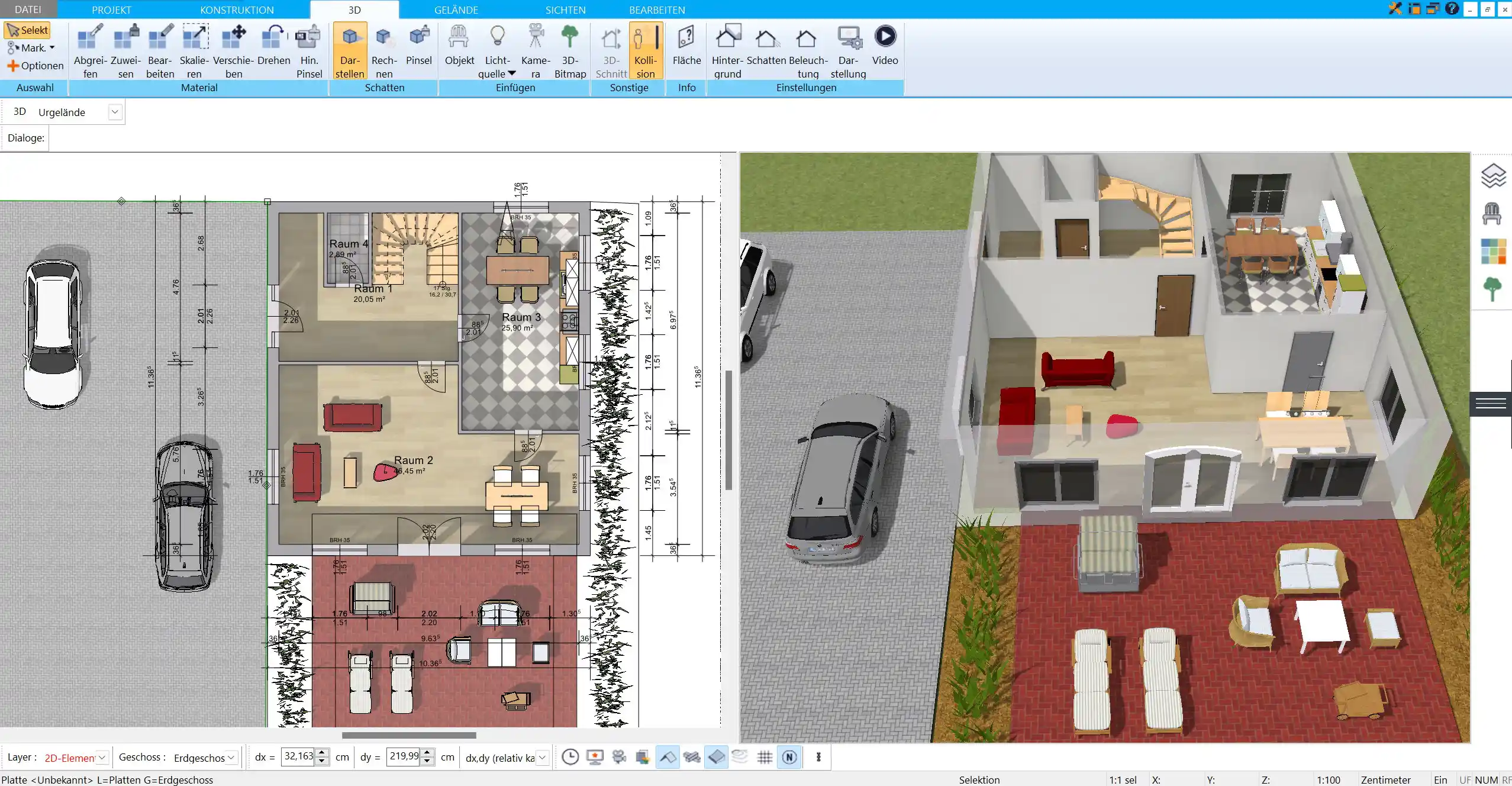 Ergonomisches Arbeitszimmer-Design mit HausDesigner3D