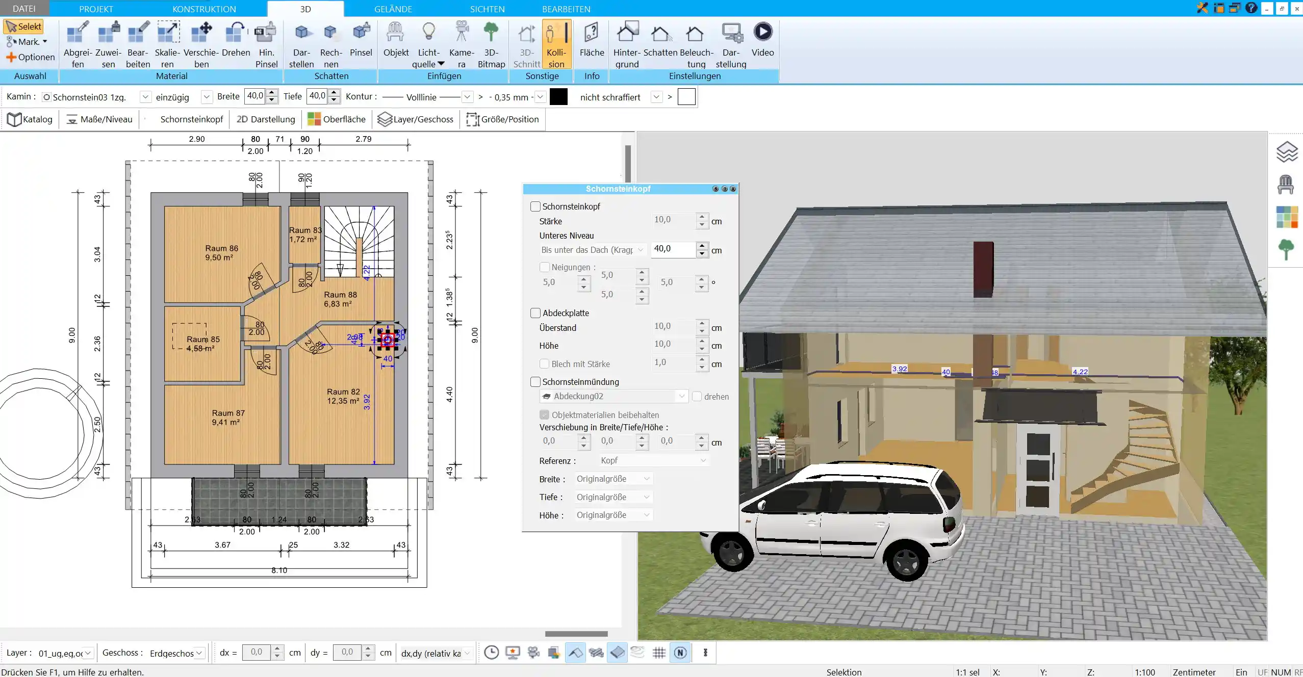 Ergonomisches Arbeitszimmer-Design mit HausDesigner3D