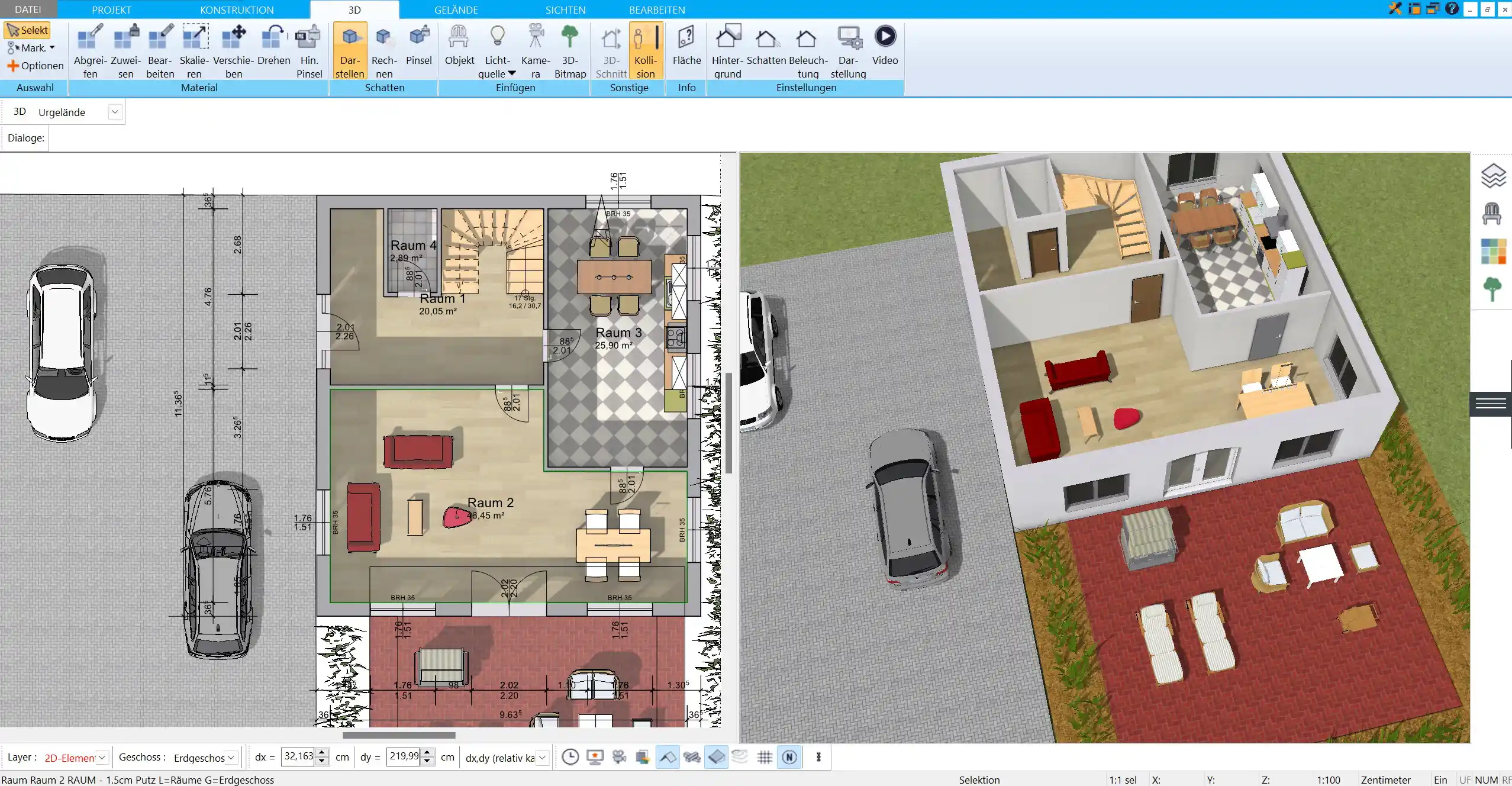 Erstellen Sie mühelos detaillierte Grundrisse in HausDesigner3D – ideal für eine präzise Planung