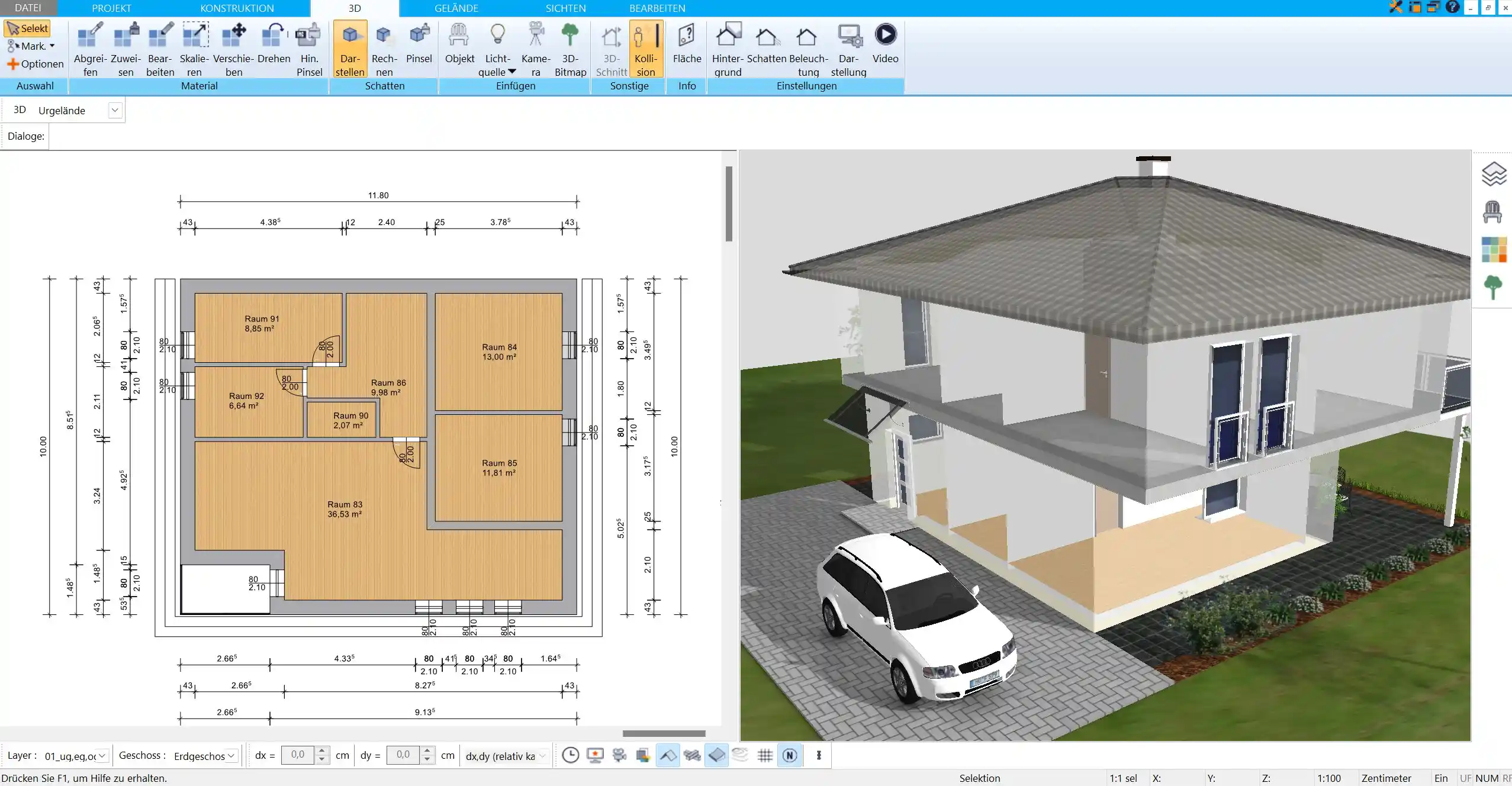 Erstellen Sie realistische 3D-Visualisierungen Ihrer Projekte mit dem HausDesigner3D – ideal für private Bauherren