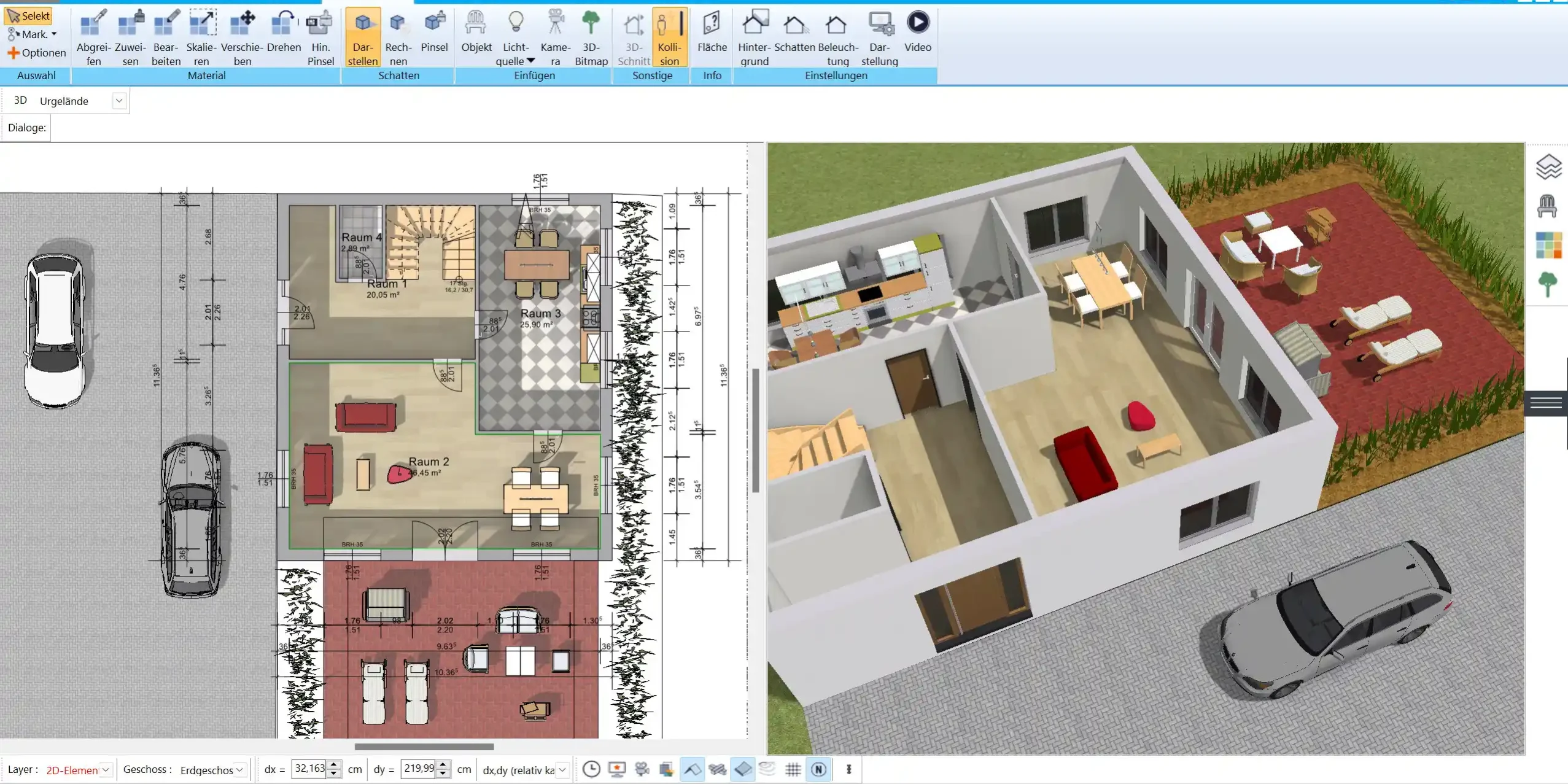 Finale 3D-Ansicht des geplanten Effizienzhauses So könnte Ihr energieeffizientes Zuhause aussehen