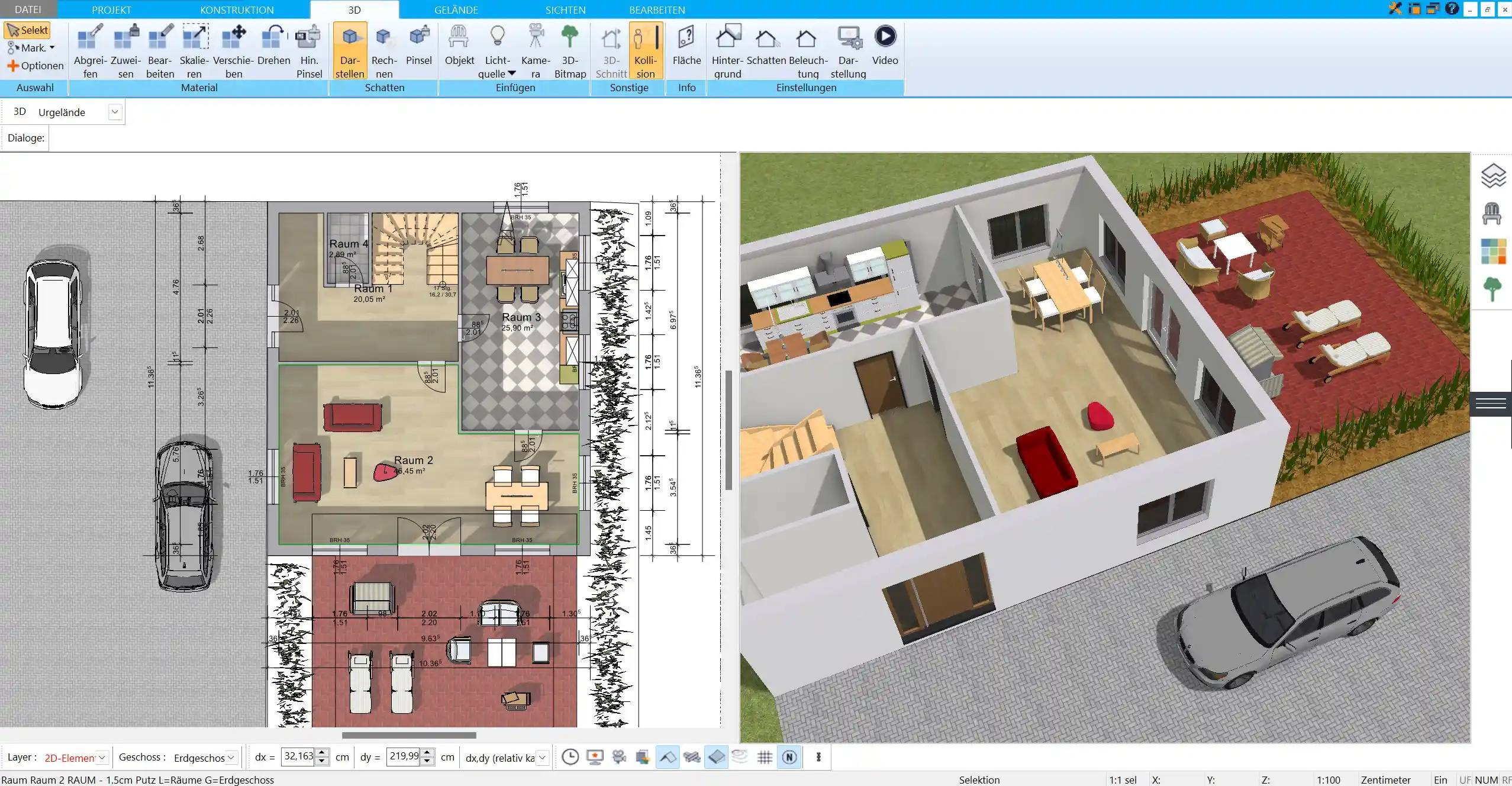 Finale 3D-Ansicht des geplanten Effizienzhauses So könnte Ihr energieeffizientes Zuhause aussehen