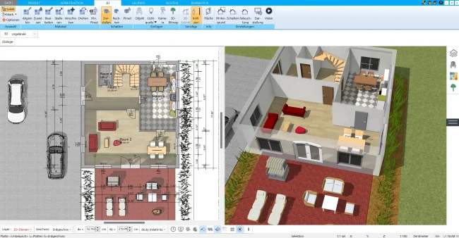 Flächenberechnung in der HausDesigner3D Software Alle Wand- und Bodenflächen können in der Software genau berechnet werden Flächenberechnung in der HausDesigner3D Software Alle Wand- und Bodenflächen können in der Software genau berechnet werden