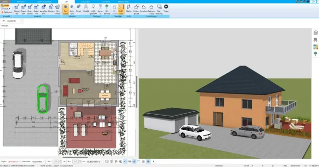 Grundrissentwurf Erste Schritte in der HausDesigner3D-Software
