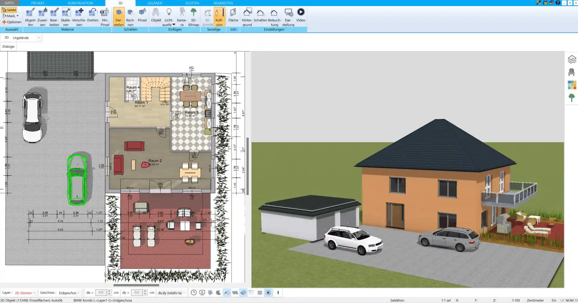 Grundrissentwurf Erste Schritte in der HausDesigner3D-Software