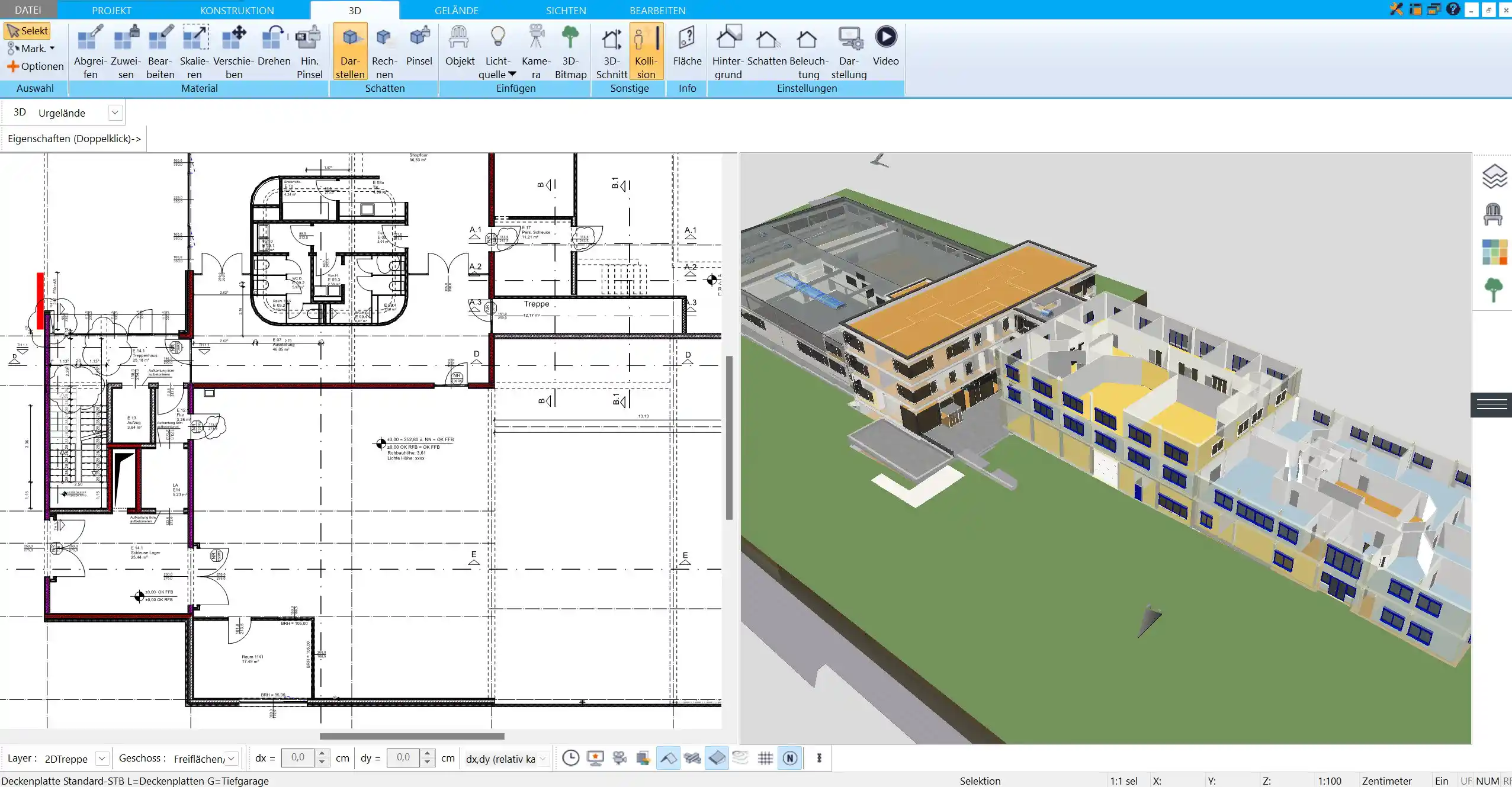 Grundrisslayout des Lagerraums im HausDesigner3D