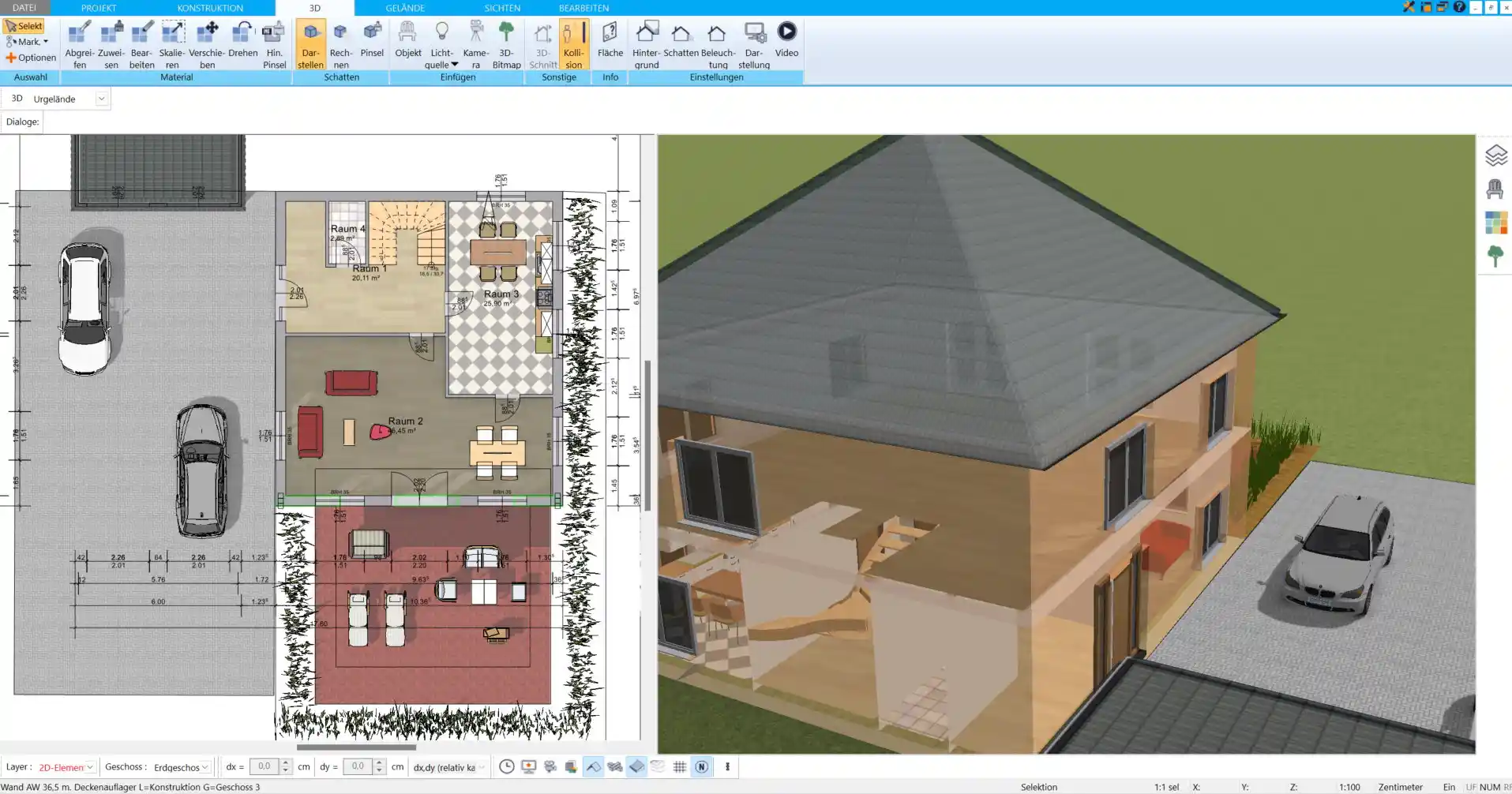 Grundrissplanung in 3D mit HausDesigner3D