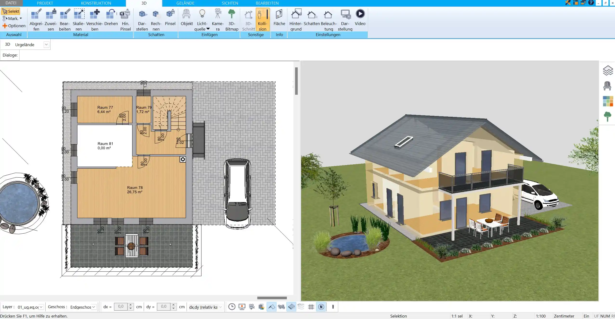 Grundrissplanung in 3D mit HausDesigner3D