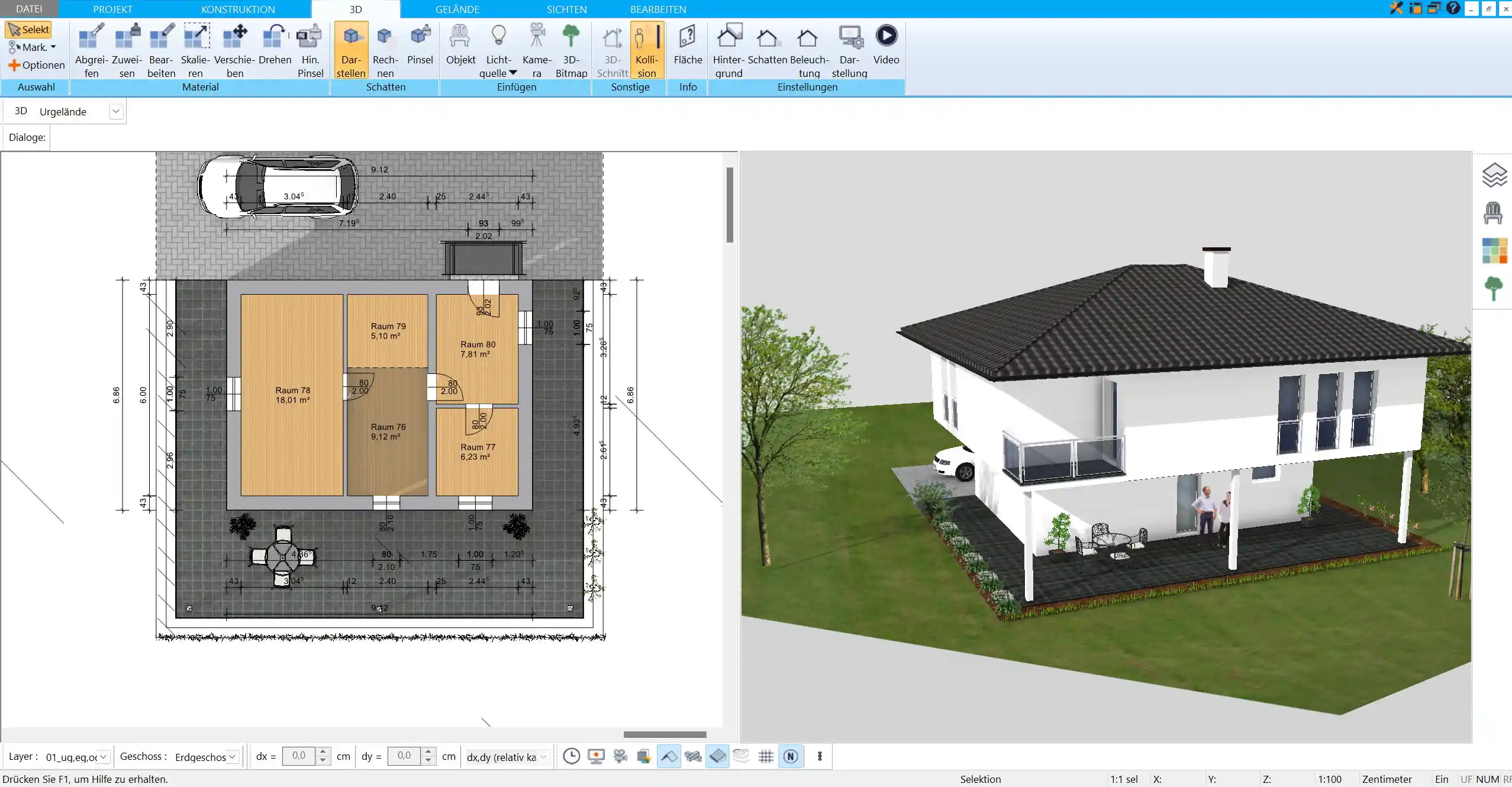 HausDesigner3D Intuitive 3D-Visualisierung eines modernen Hauses