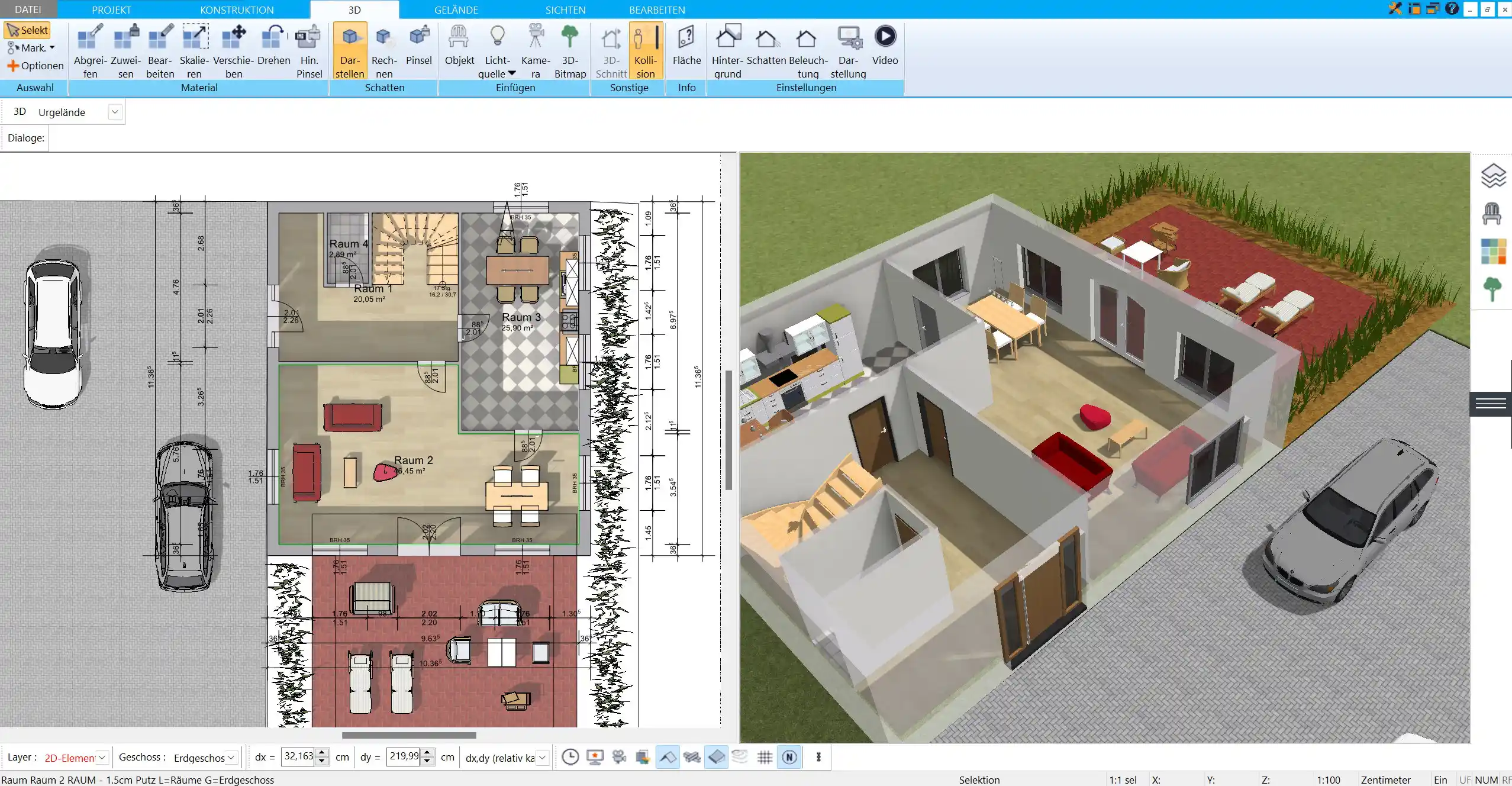 Hochwertige 3D-Visualisierung im HausDesigner3D