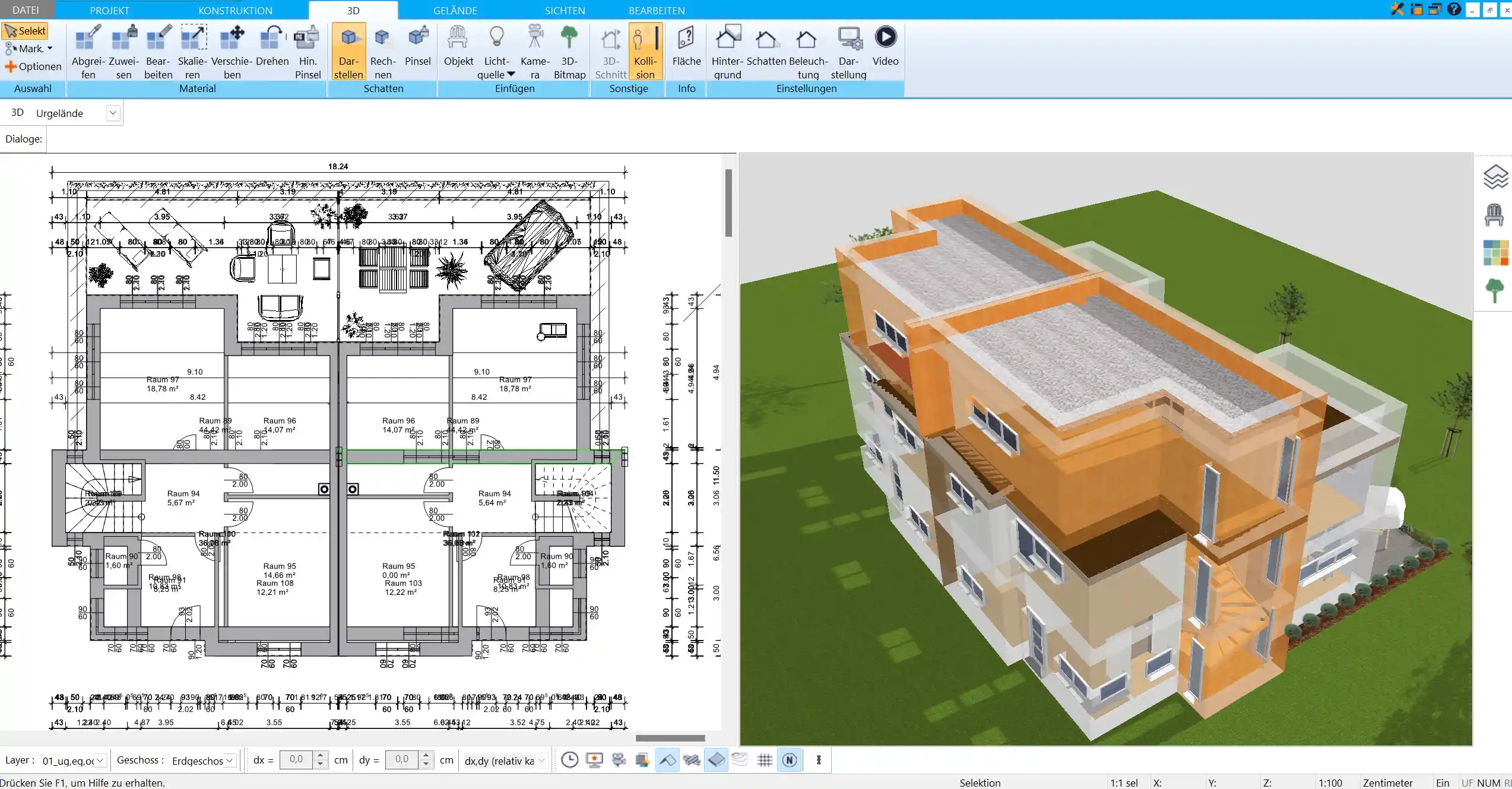 Hochwertige 3D-Visualisierung im HausDesigner3D