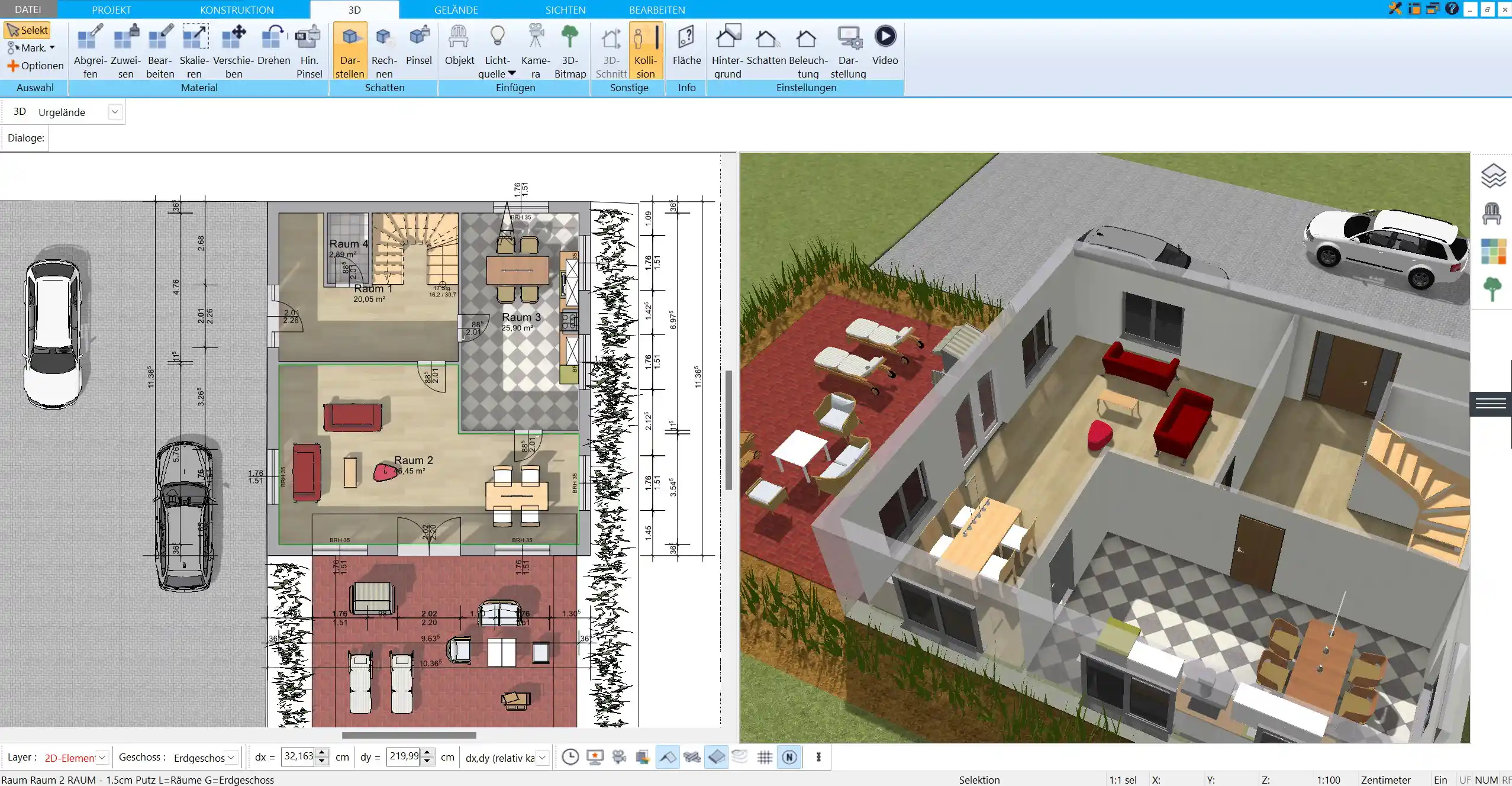 Intuitive Benutzeroberfläche von HausDesigner3D Perfekt für die einfache Planung von Haus und Grundriss