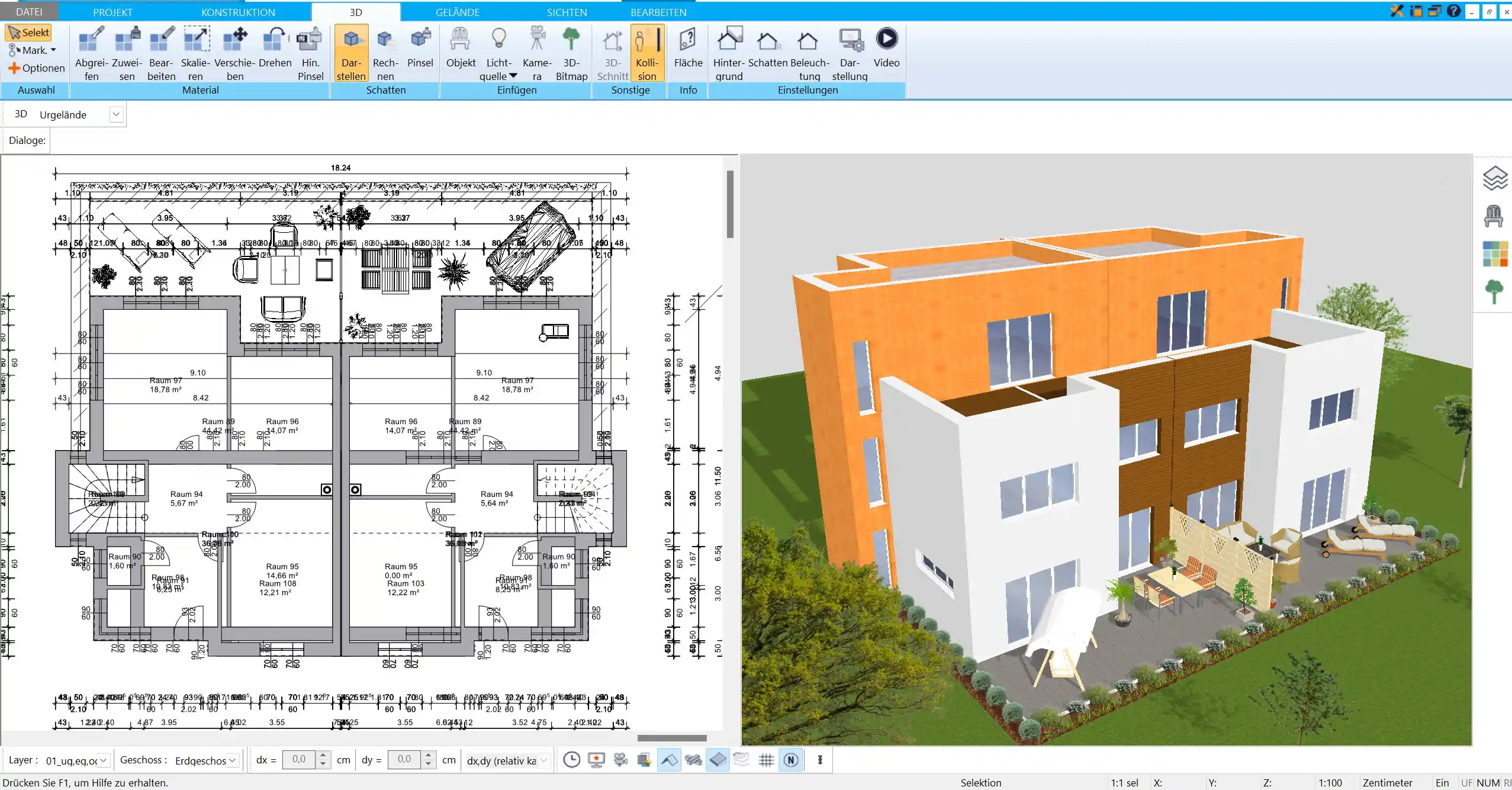 Intuitive Benutzeroberfläche von HausDesigner3D Perfekt für die einfache Planung von Haus und Grundriss