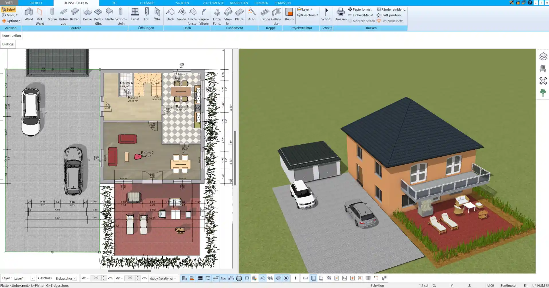 Planübertragung in die Realität – Erstellen Sie professionelle Grundrisse mit der HausDesigner3D-Software