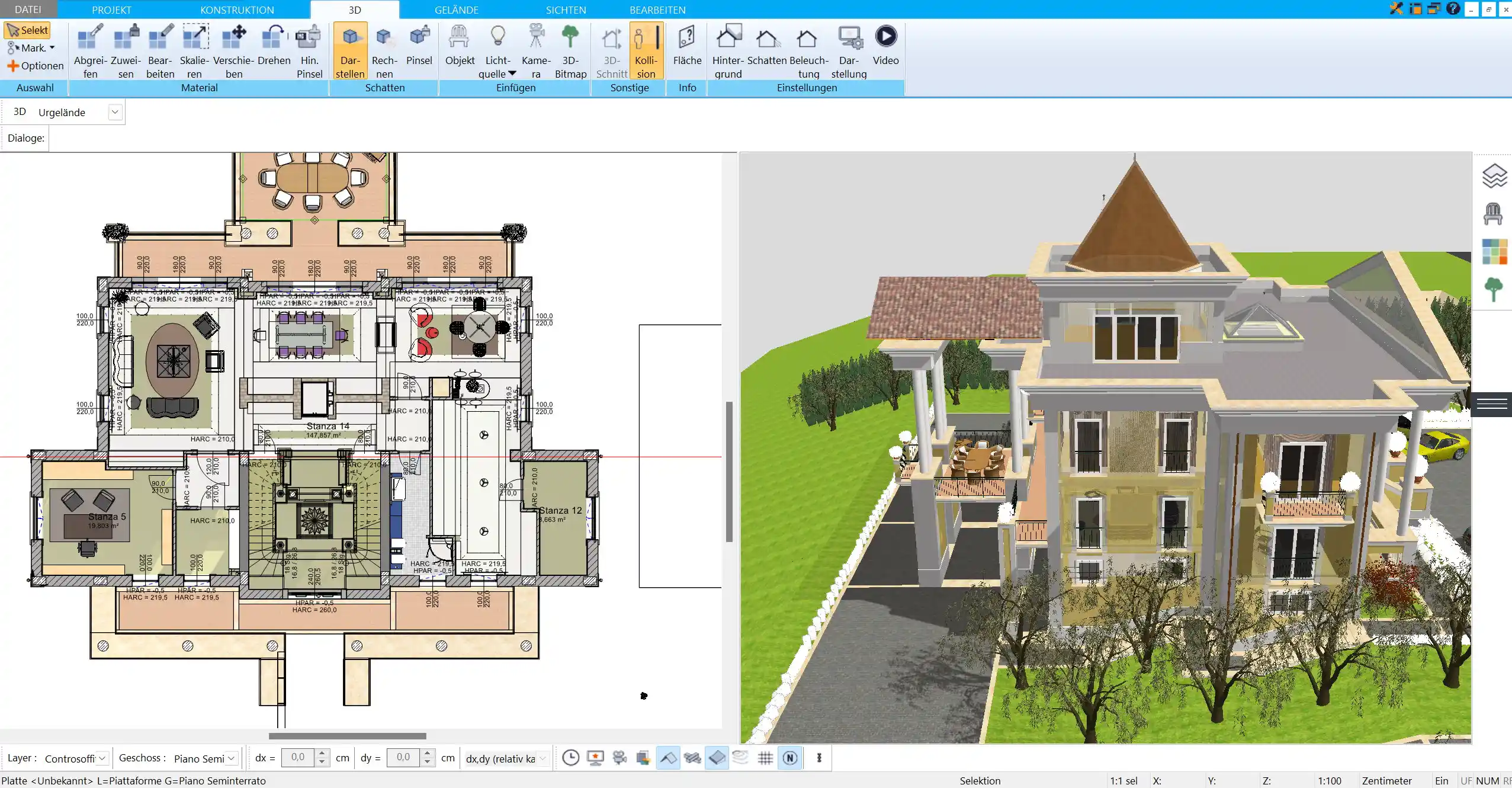 Startbildschirm im HausDesigner3D – Übersichtliche Benutzeroberfläche für die schnelle Fertighausplanung