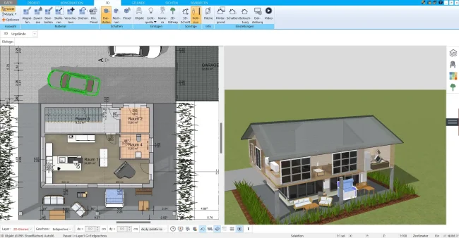 3D-Visualisierung eines Blockhauses – erstellt mit HausDesigner3D