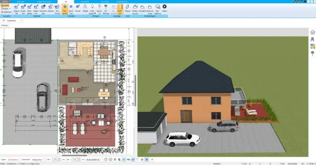 Beispiel einer Mehrfamilienhaus-Planung in 3D – erstellt mit dem HausDesigner3D